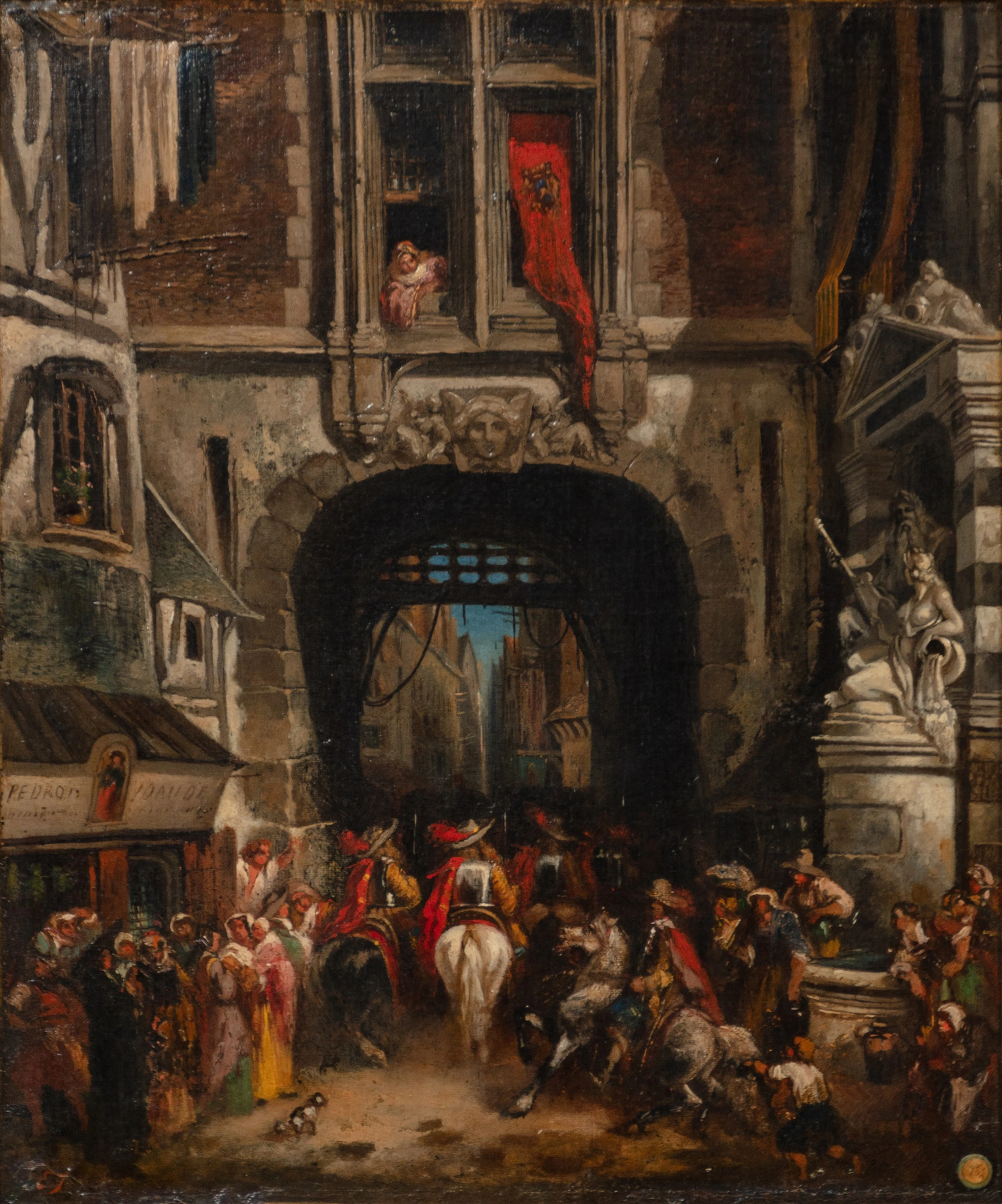 Entrance of a high Baron in a city in the Middle Ages |...