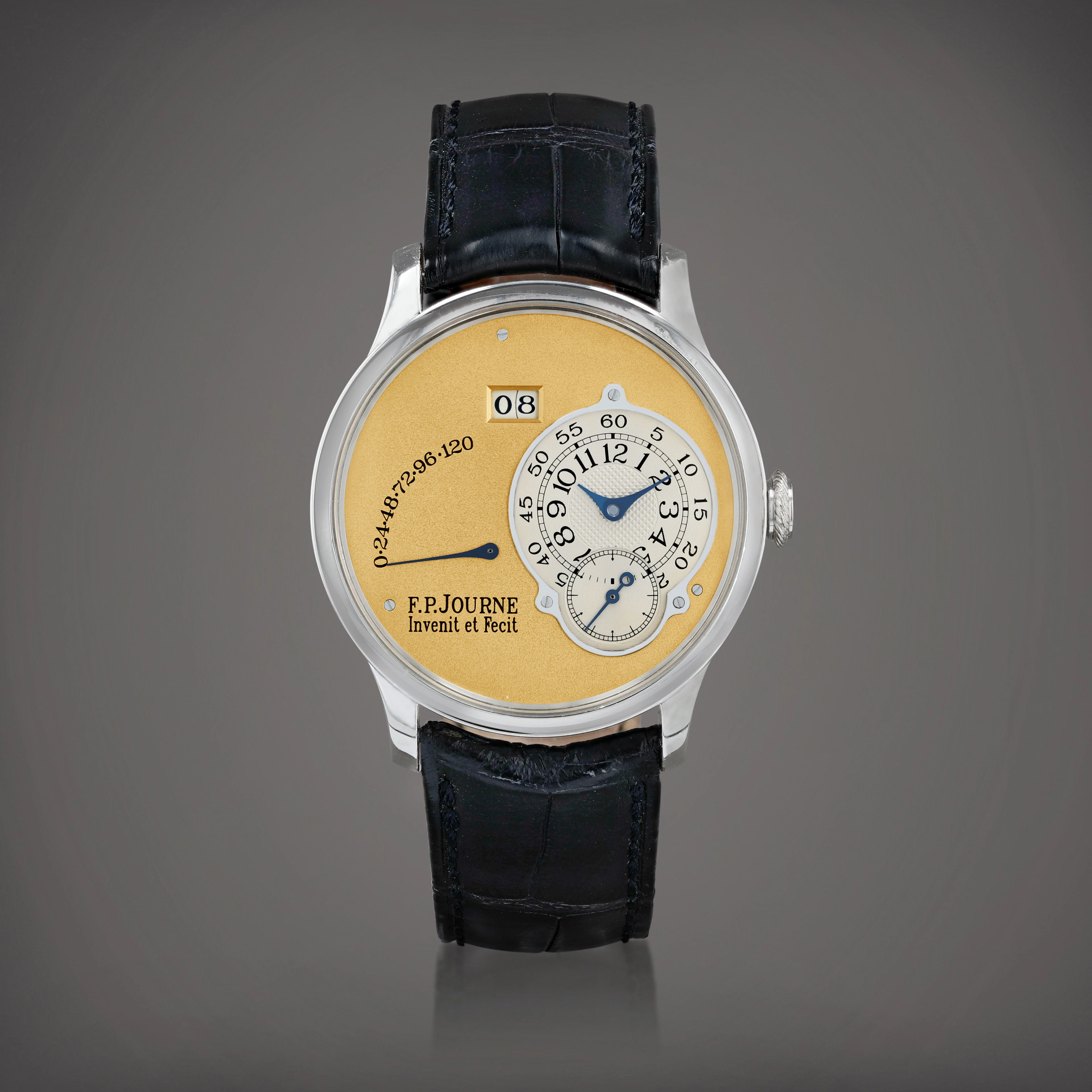 Octa Réserve de Marche Montre bracelet en platine avec date