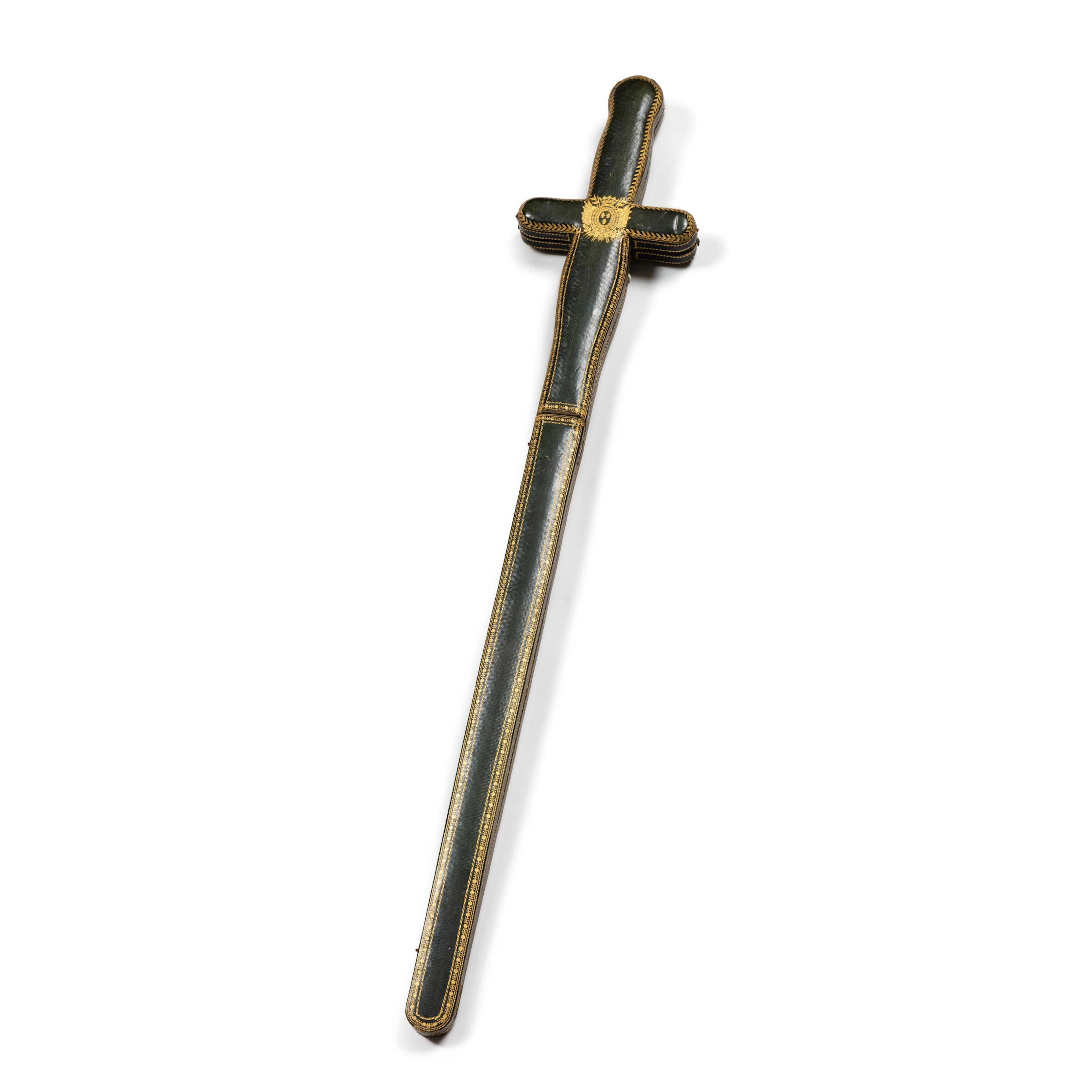 A gilt-bronze and steel ceremonial blade