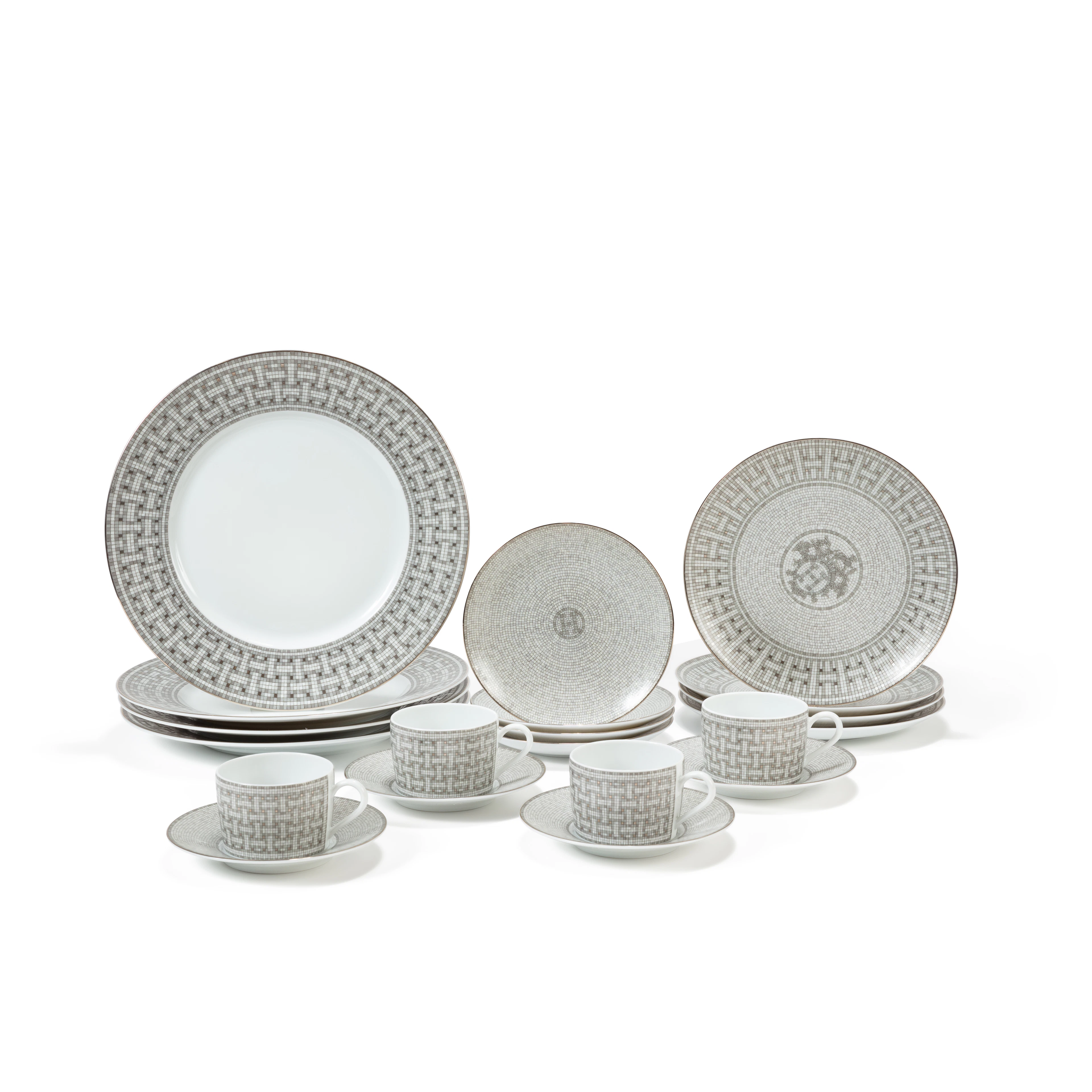 Porcelain Mosaïque au 24 Platinum Dinner Set