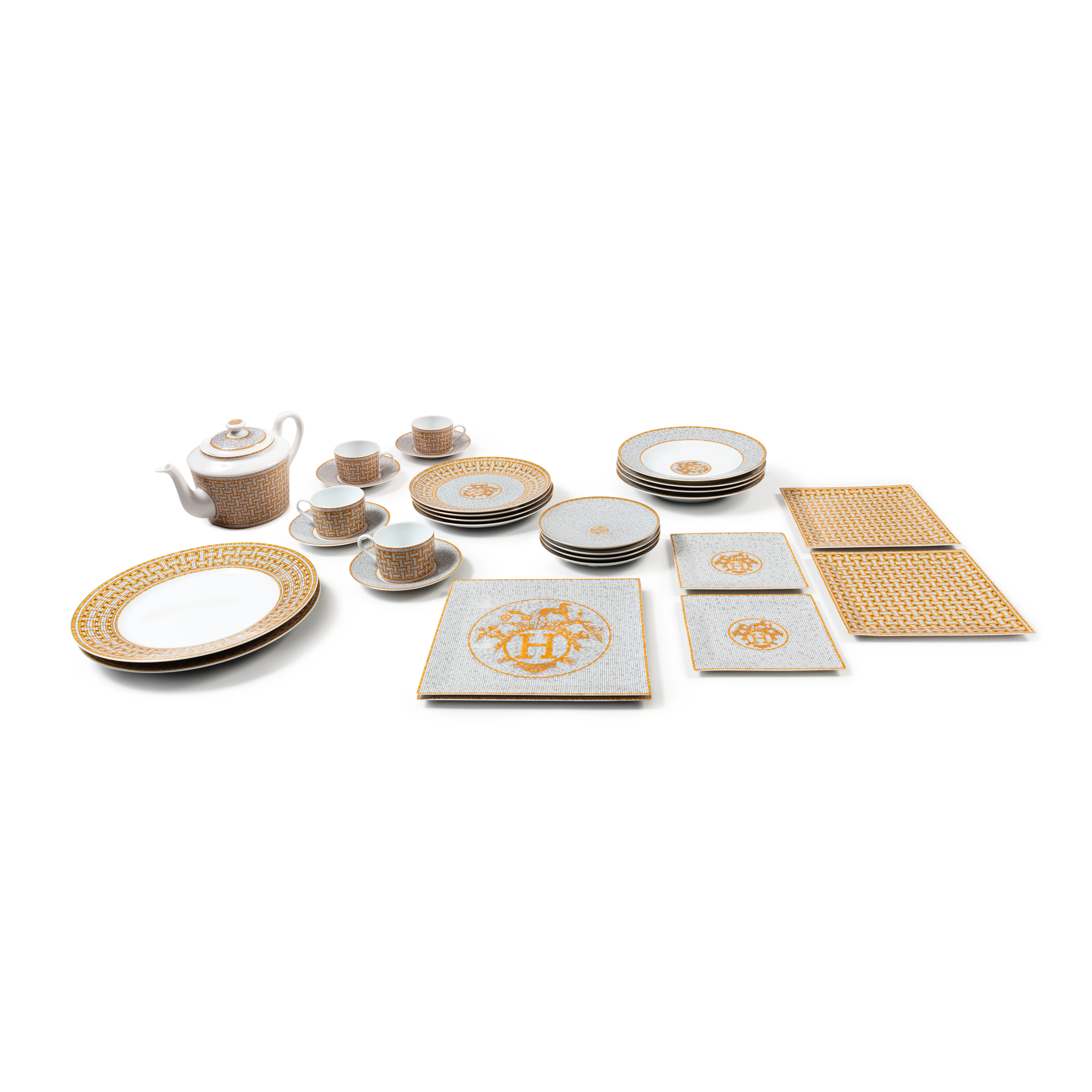 Porcelain Mosaïque au 24 Gold Dinner Set