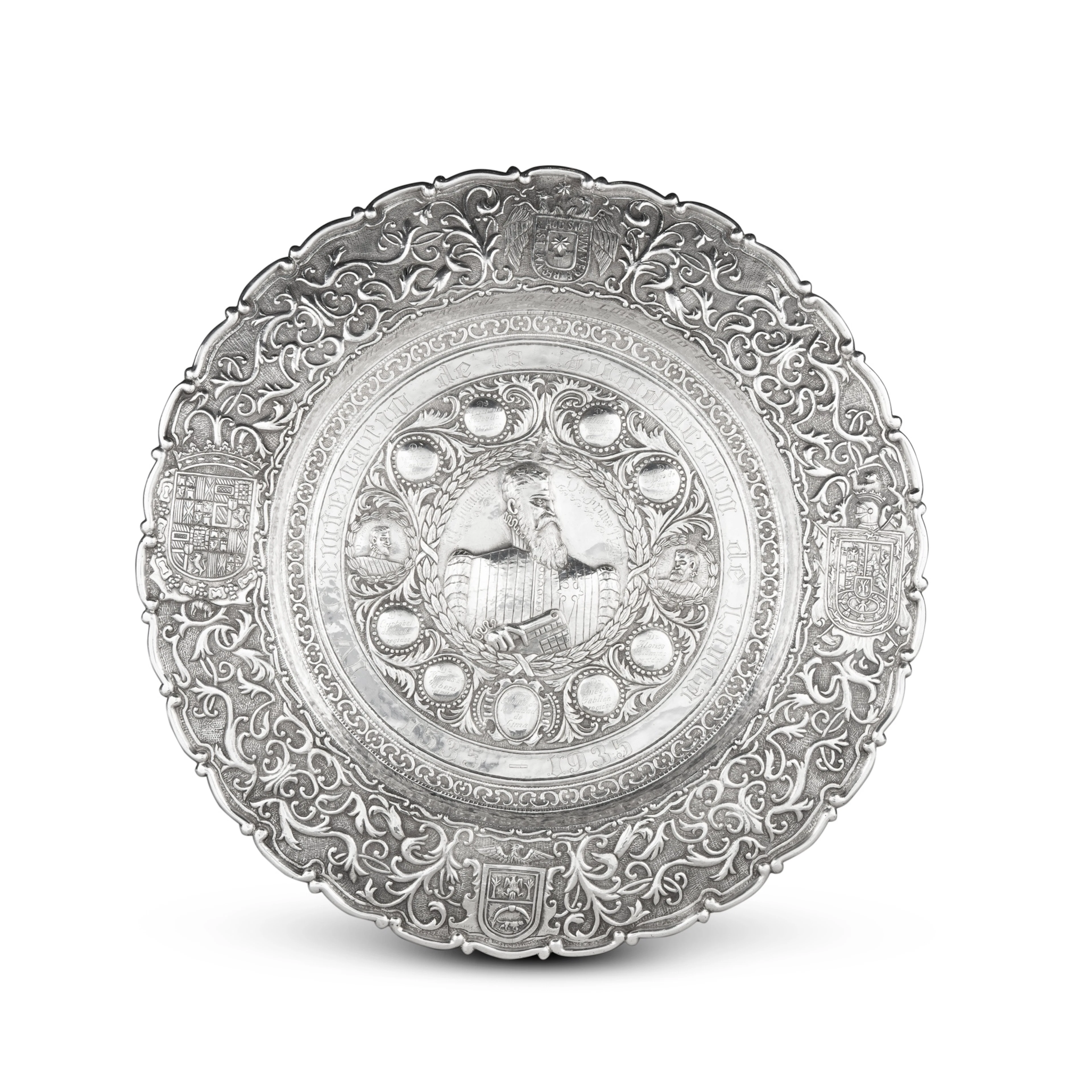 A silver presentation dish