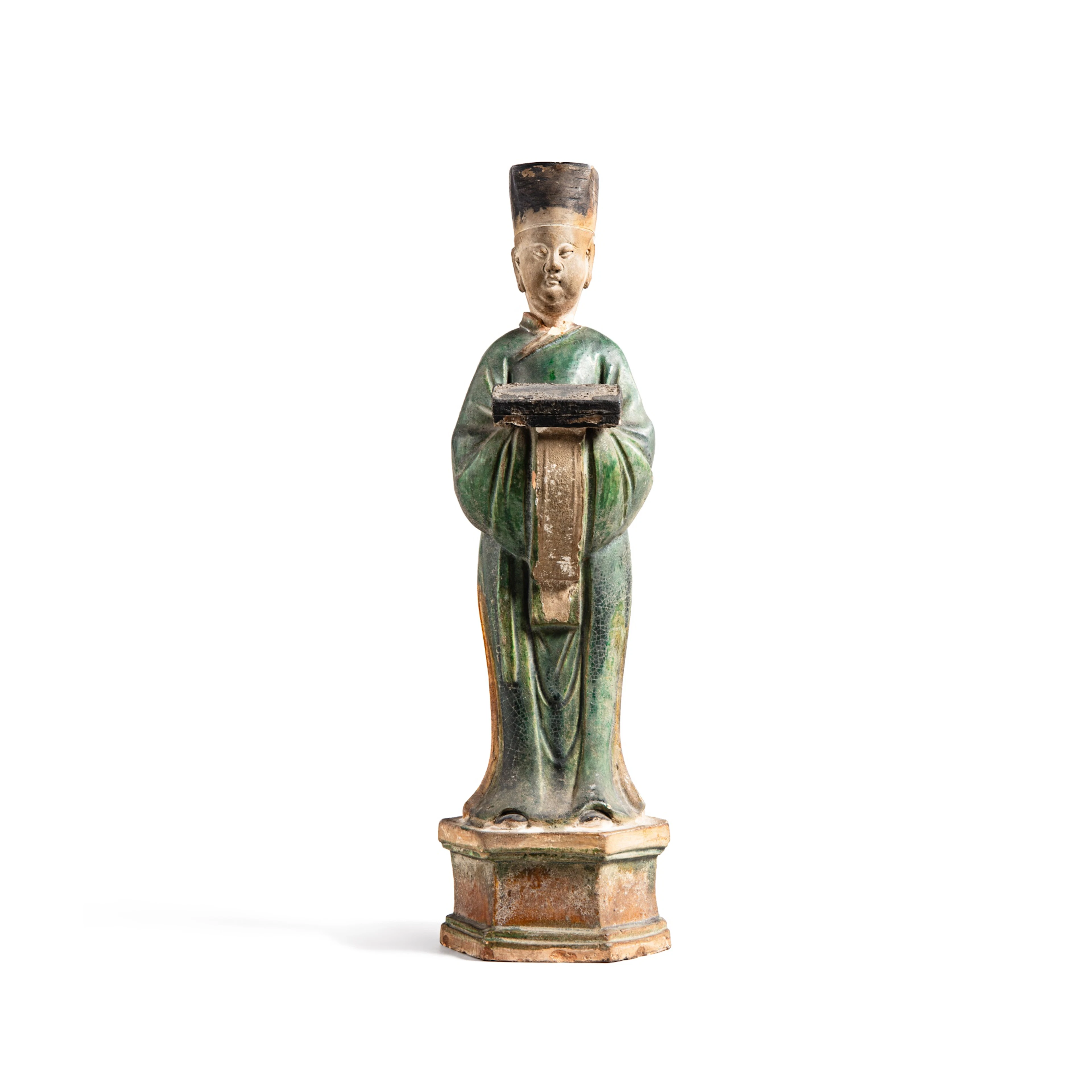 A sancai-glazed pottery figure of a standing official
