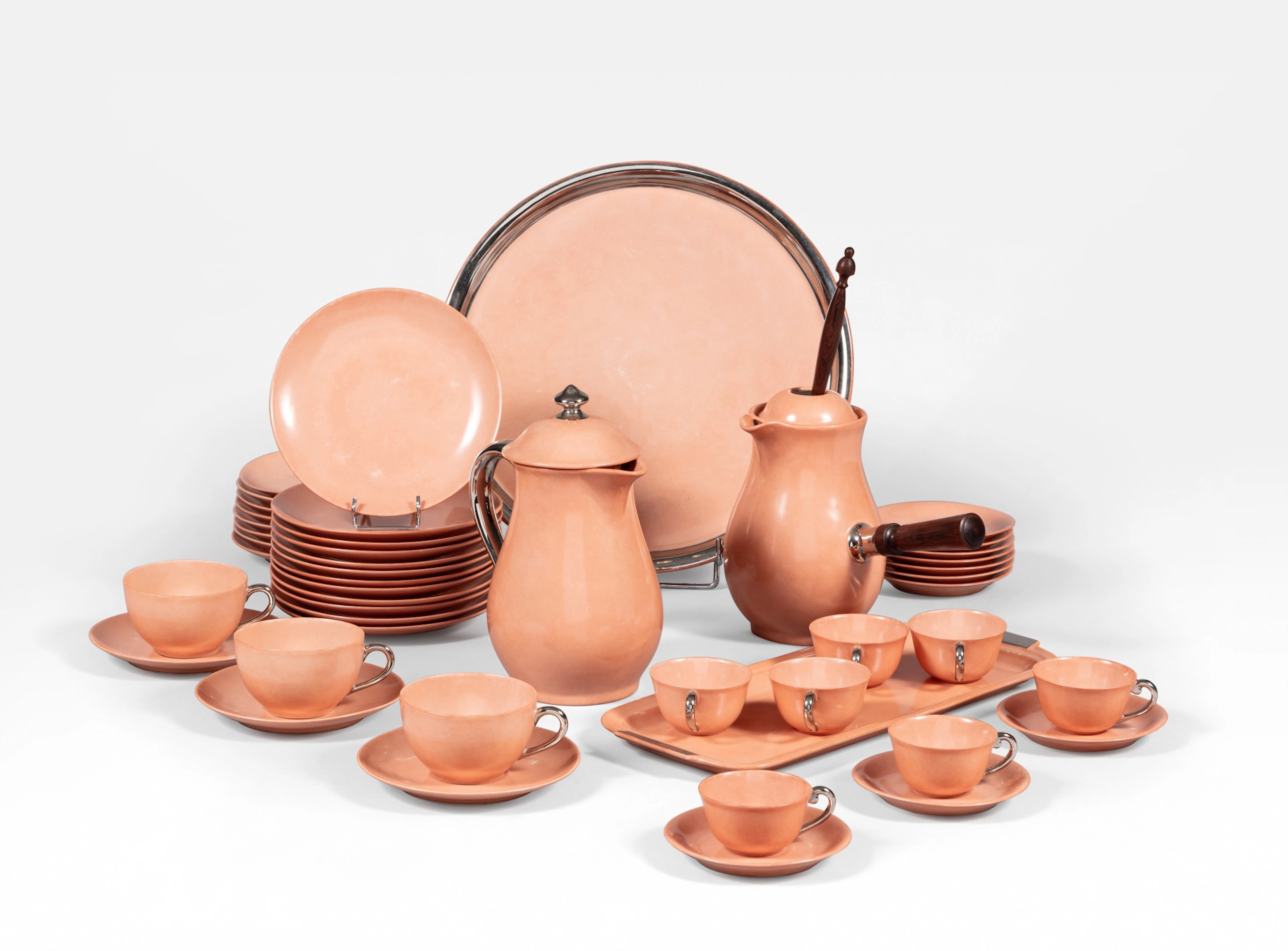 A porcelain tea and chocolate service