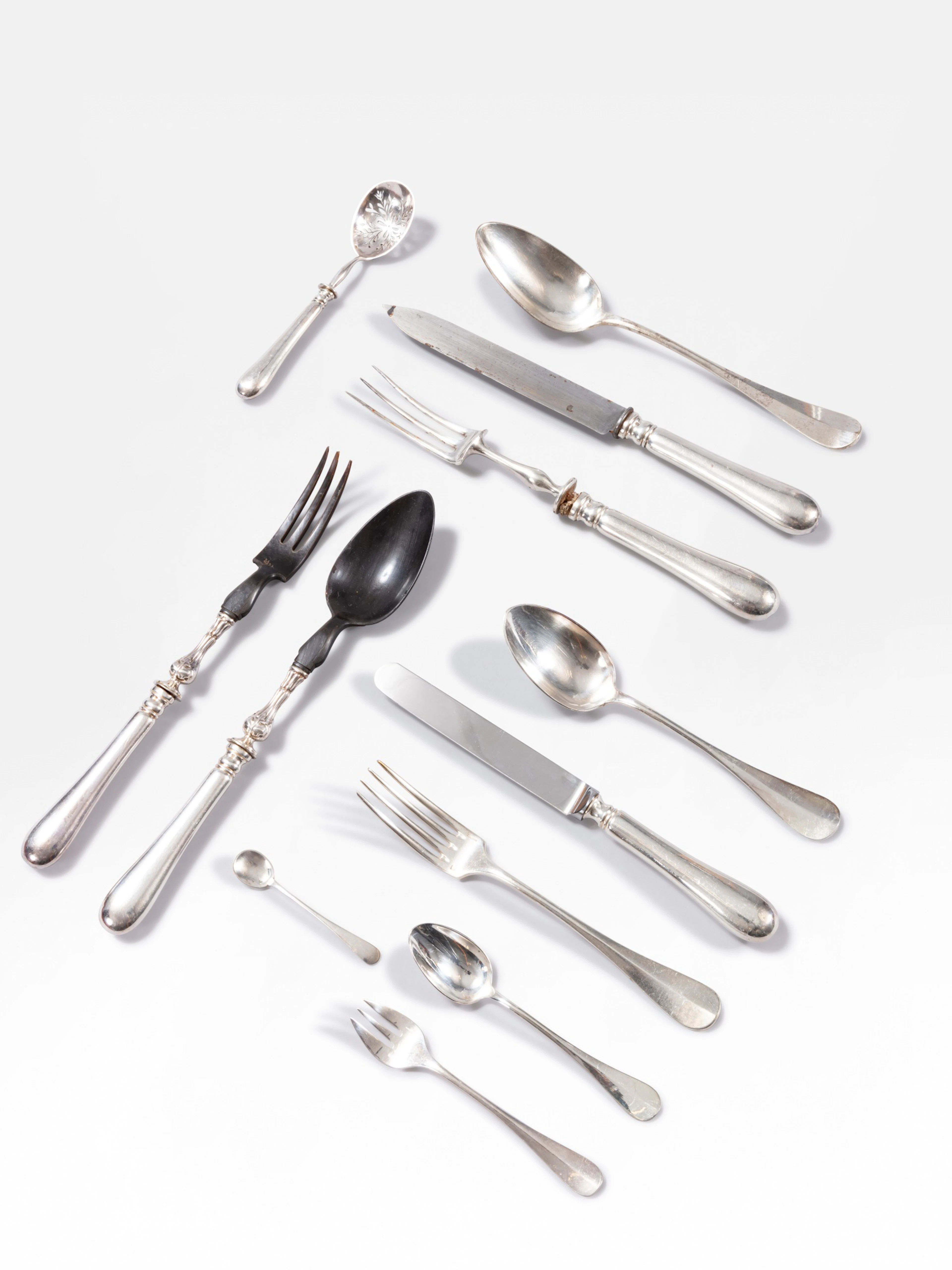 A silver-plated table service