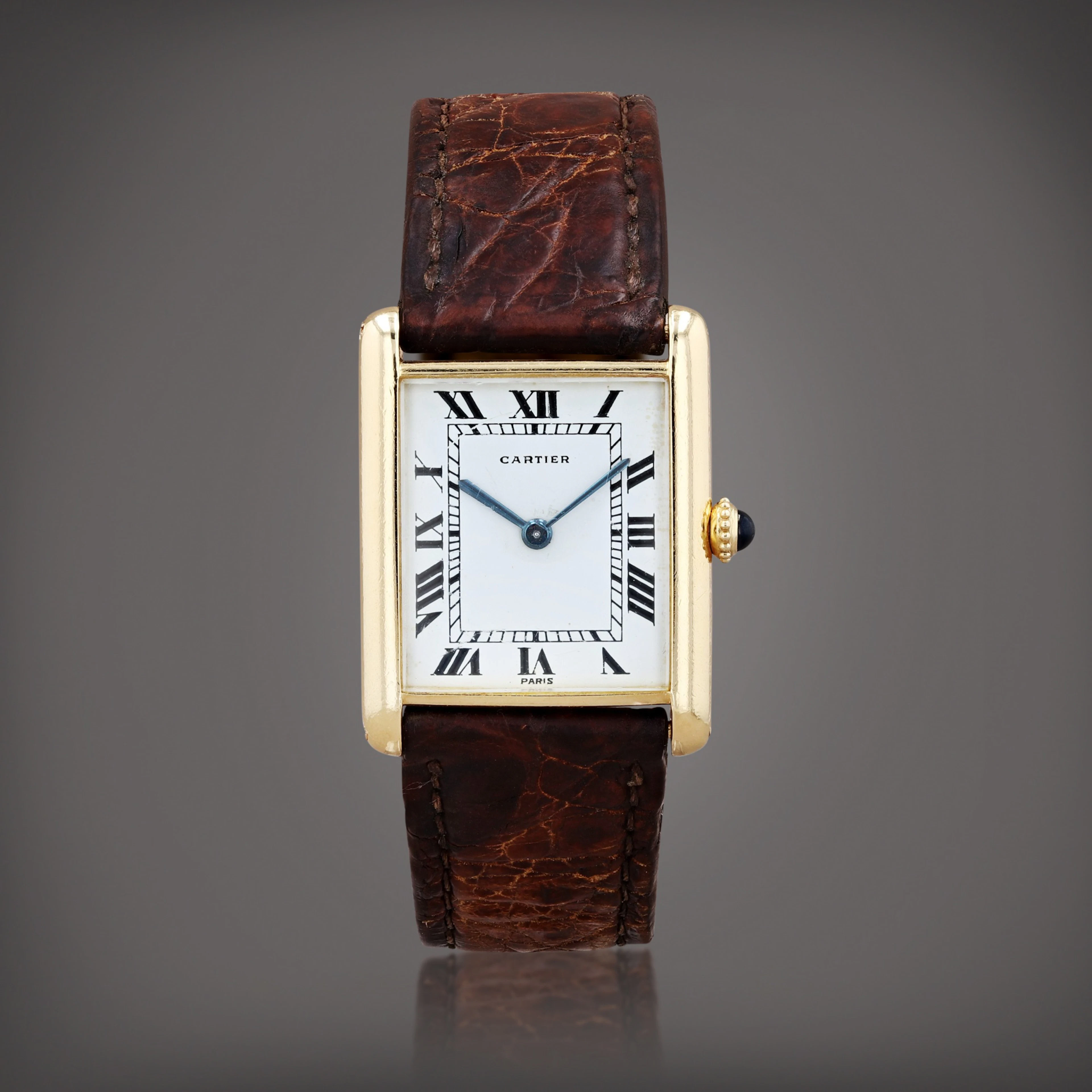 Cartier Tank Paris, yellow gold, manual wind, ca 1973 ,