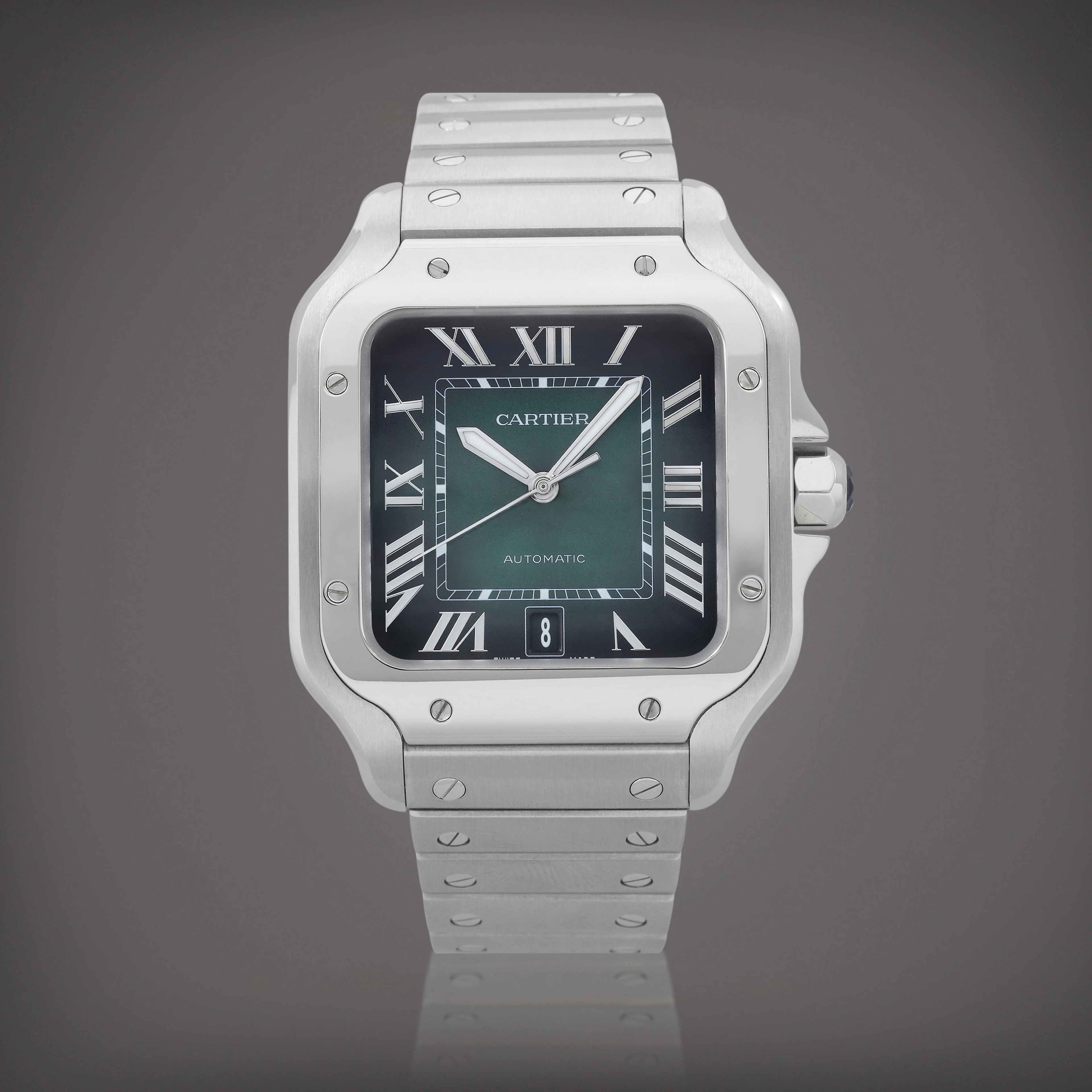 Santos, reference 4072 Montre bracelet en acier avec date...
