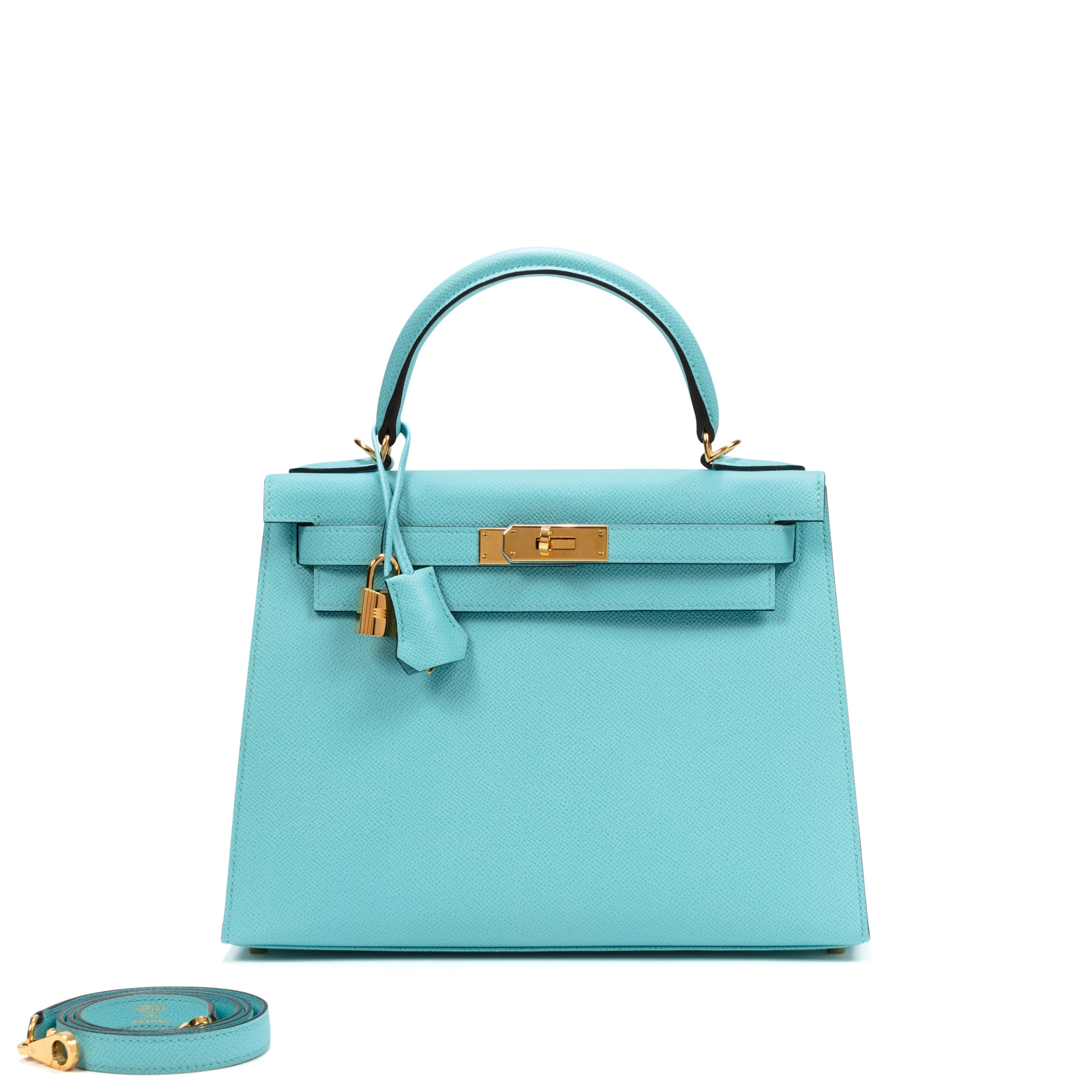 Bleu Atoll Epsom Kelly 25 Sellier Gold Hardware, 2020