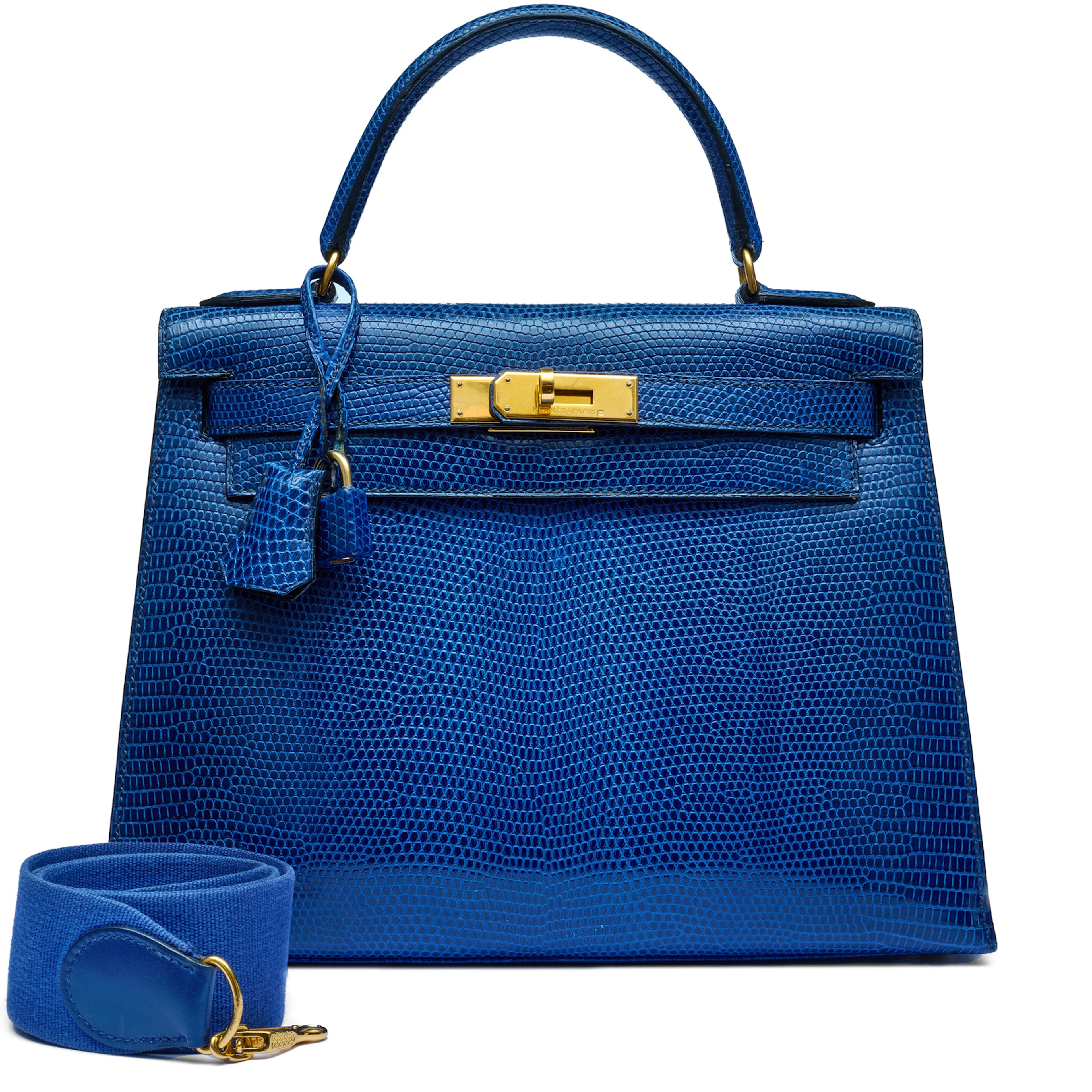 Bleu Roi Niloticus Lizard Kelly 28 Sellier Gold Hardware, 1996