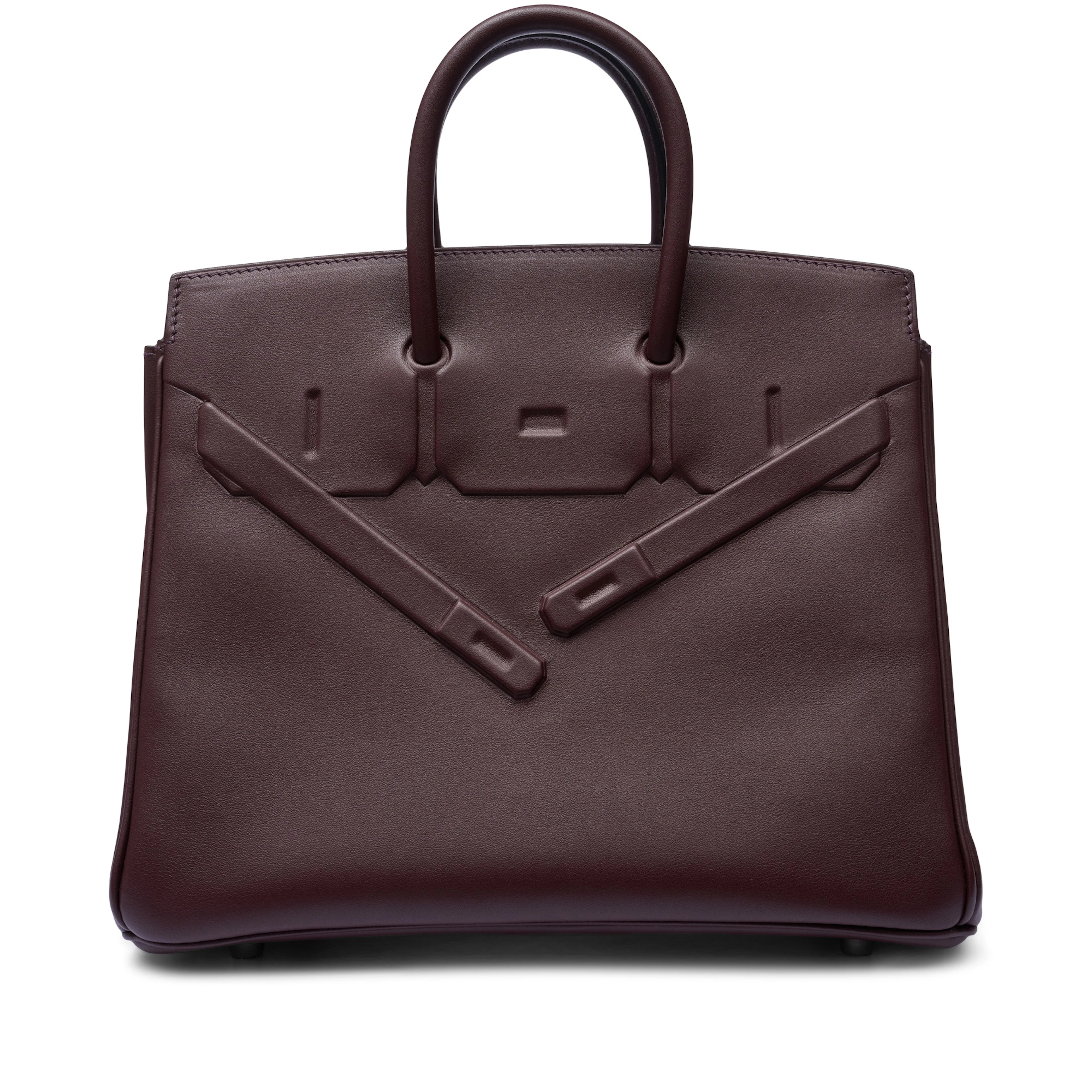 Limited Edition Rouge Sellier Swift Shadow Birkin 25 Palladium Hardware, 2021