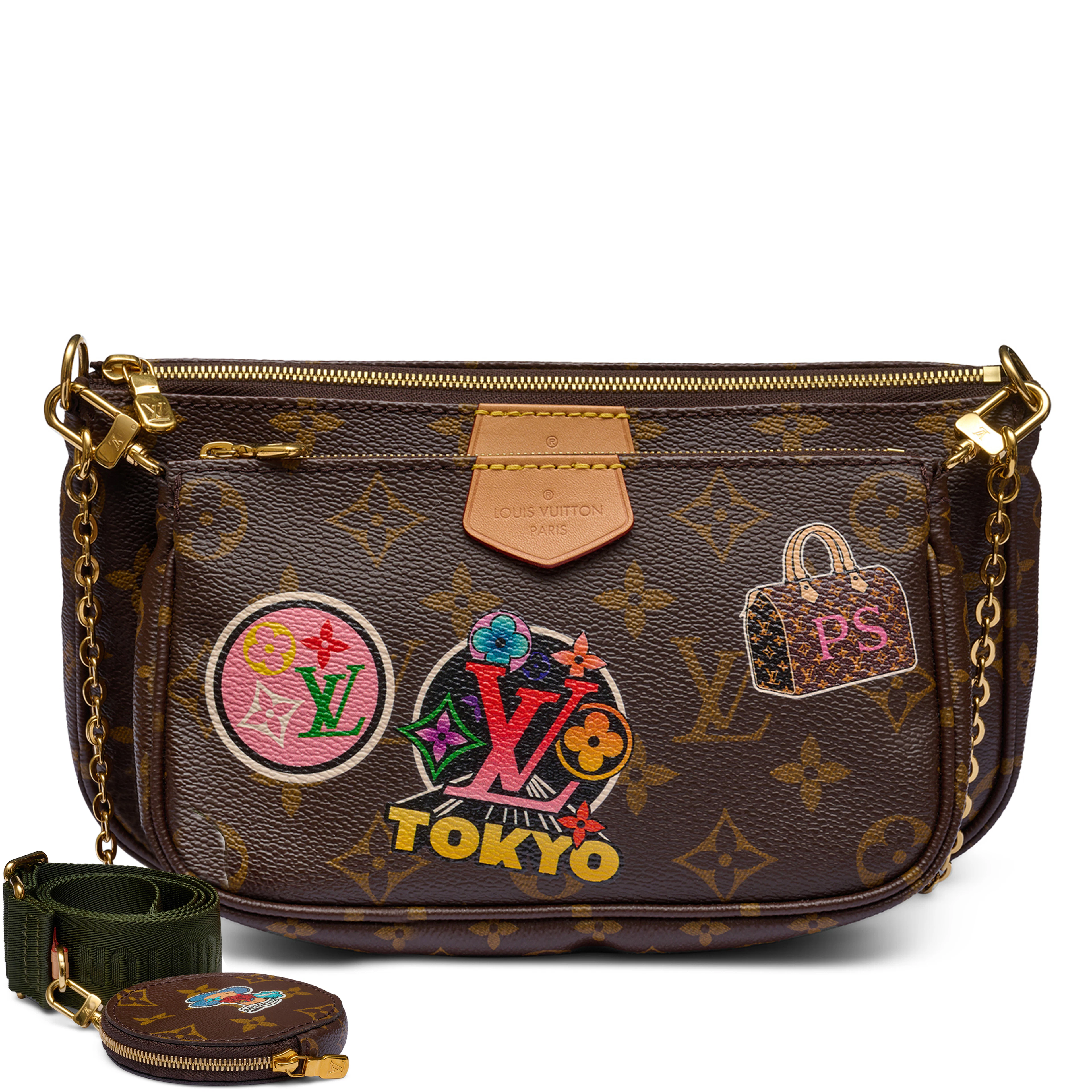 Brown Monogram Coated Canvas My LV World Tour Multi Pochette Gold Hardware, 2020