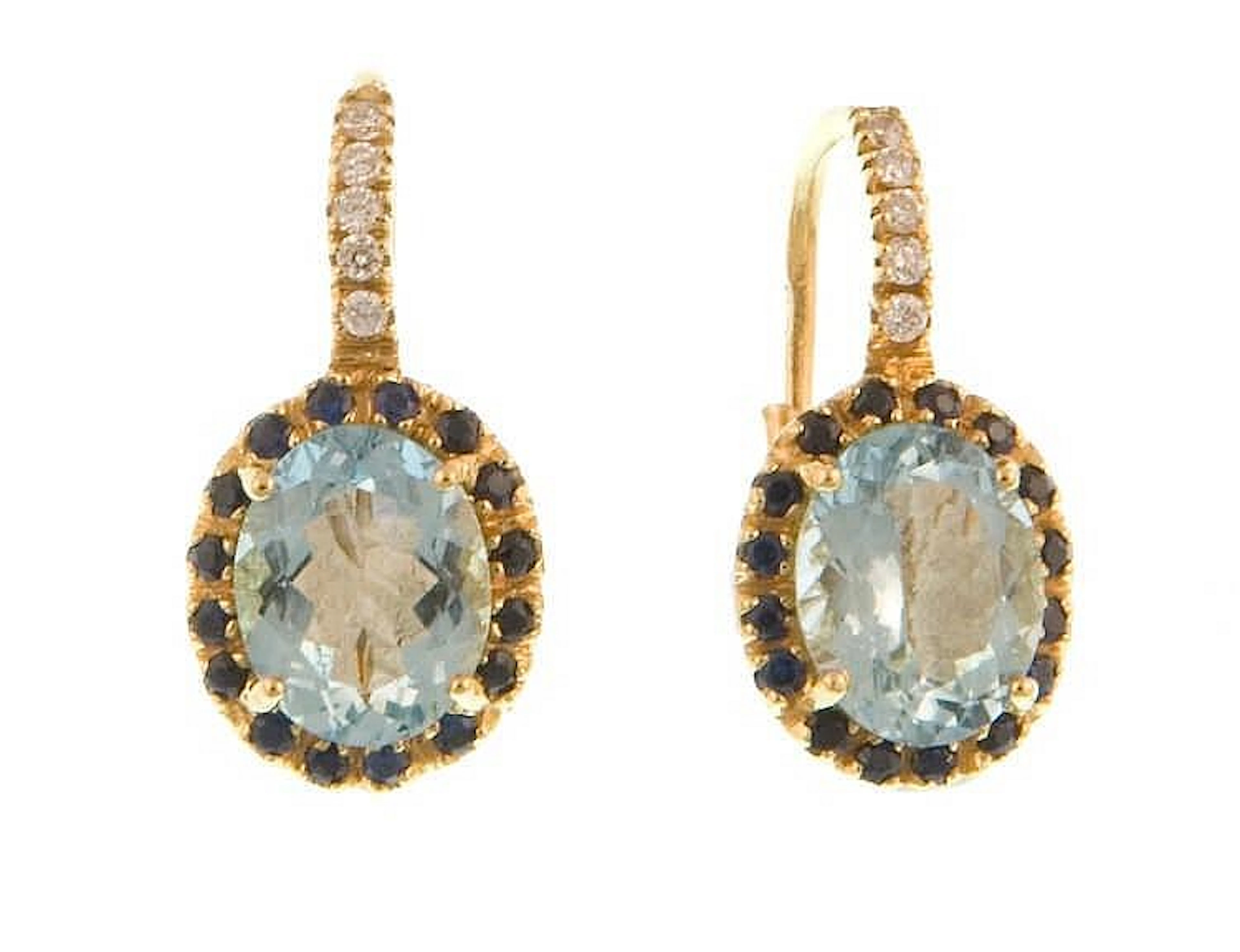 Aquamarine and Brill Earrings