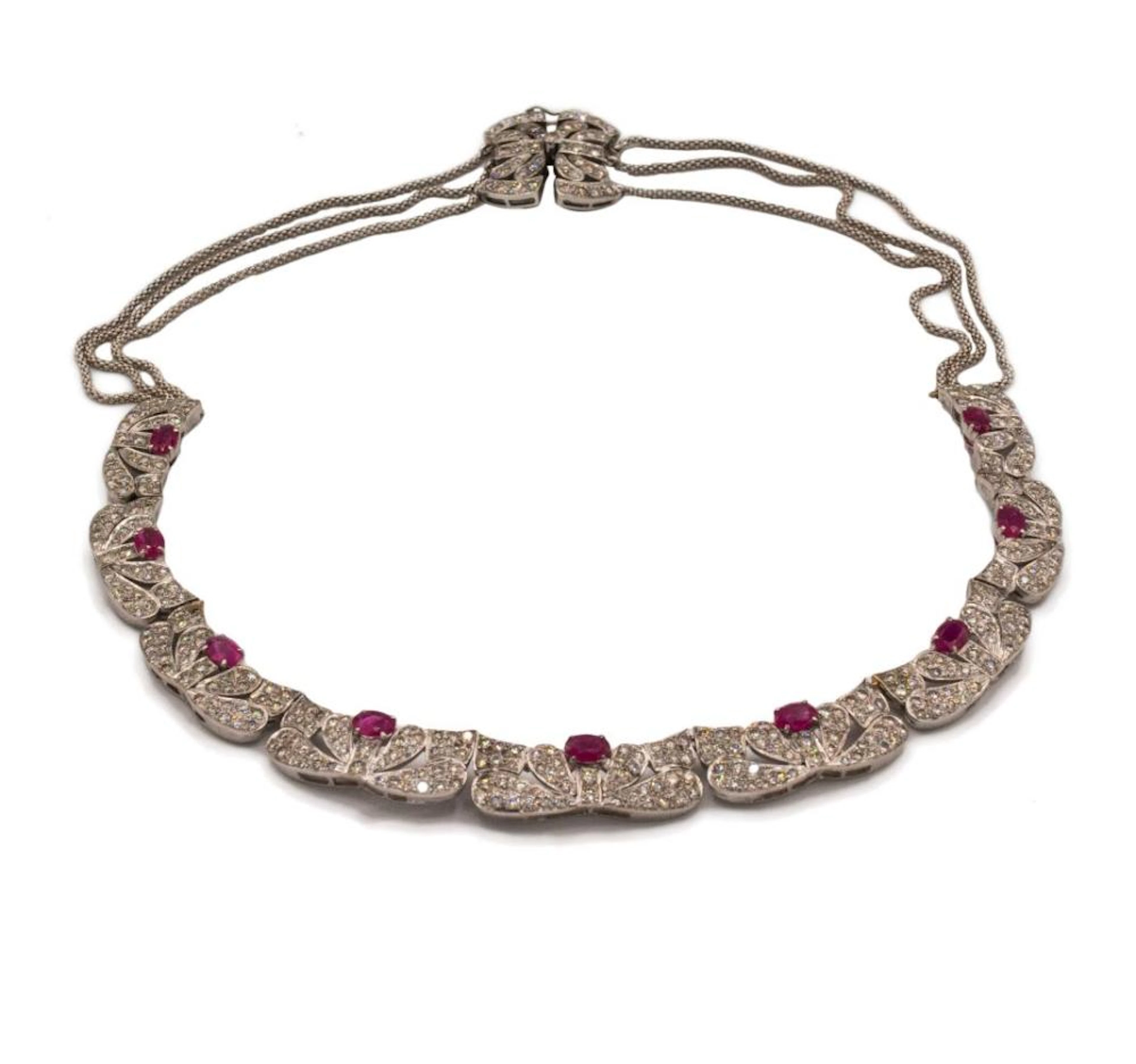 Collana con diamanti e rubini