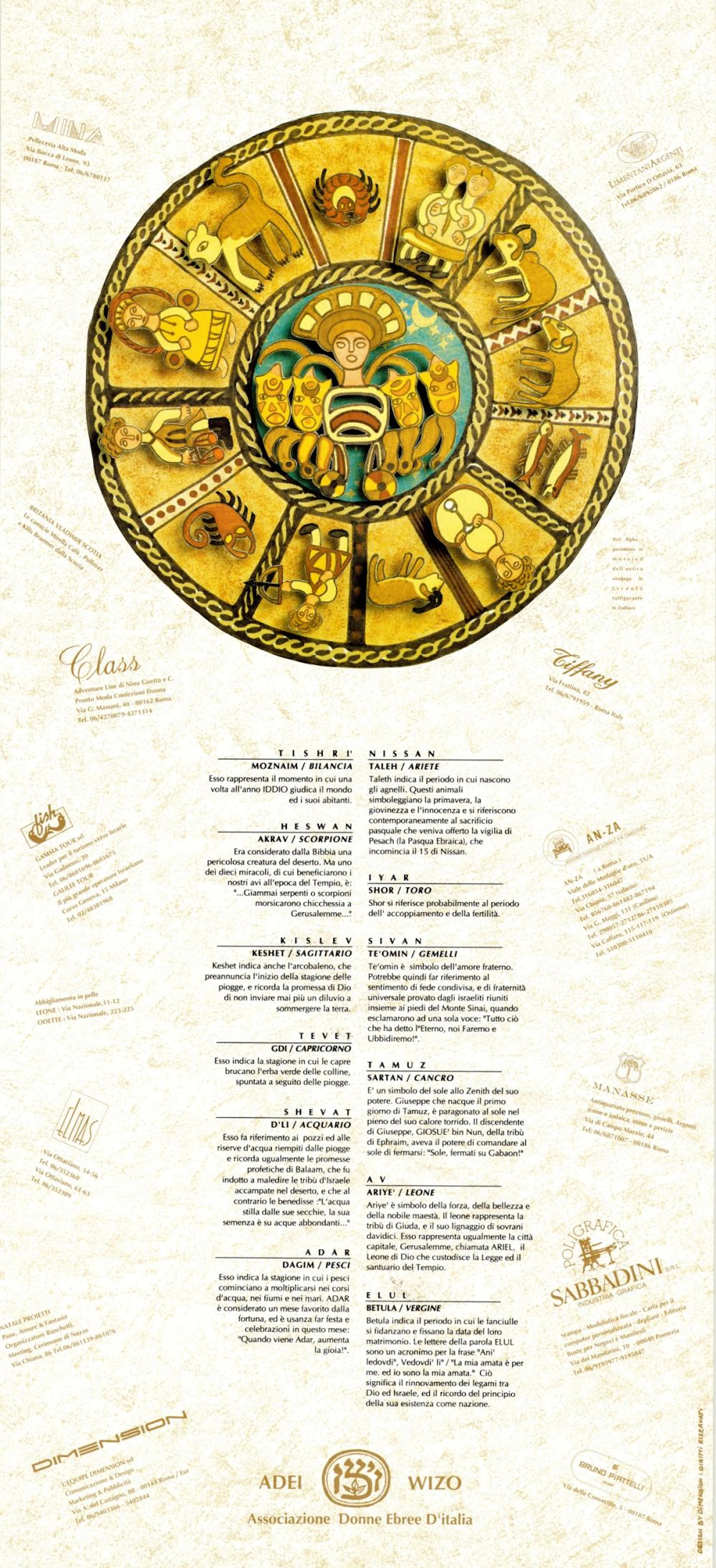 Adei Wizo, Associazione Donne Ebree D'italia, poster con segni zodiacali