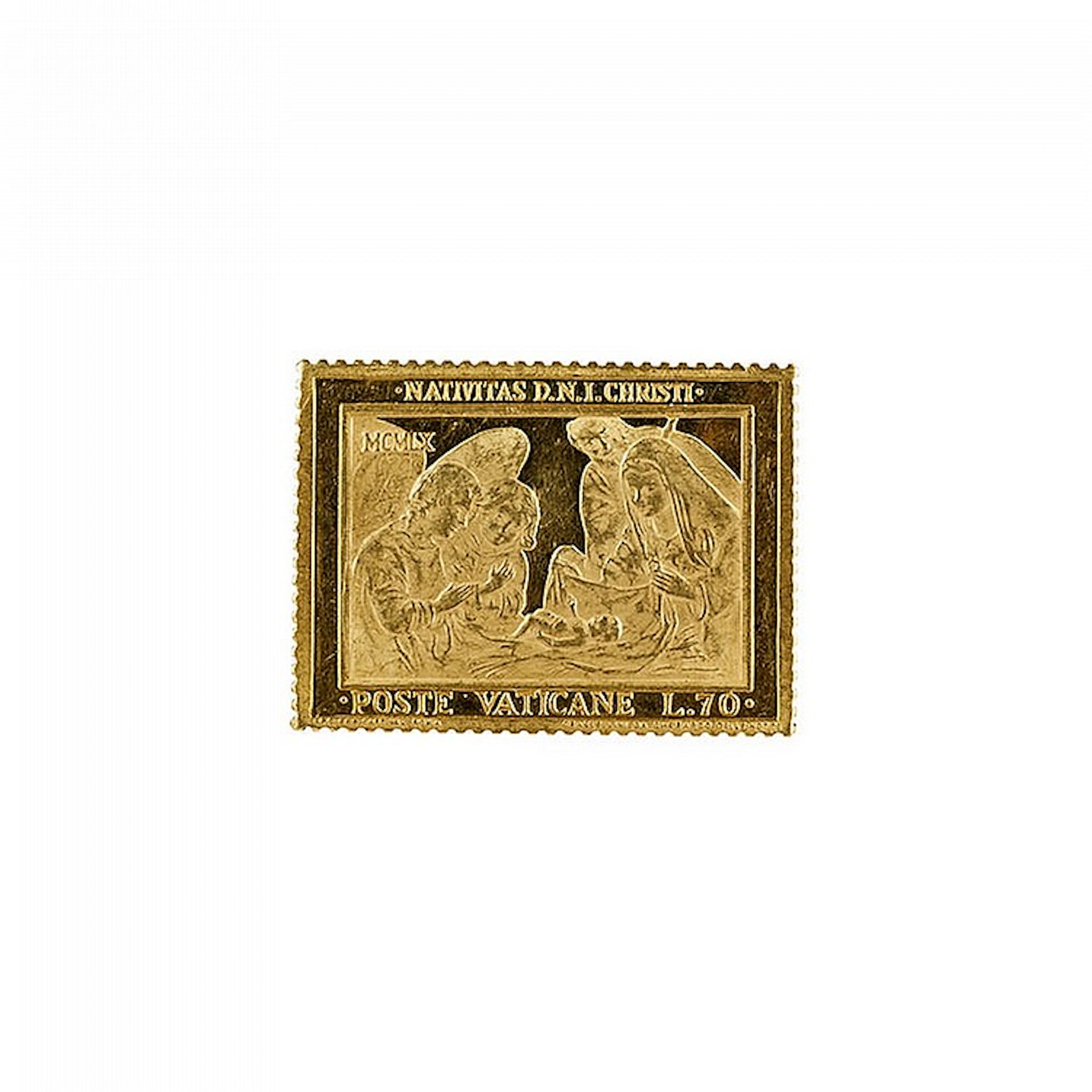 Gold plate "Poste Vaticane" 1970