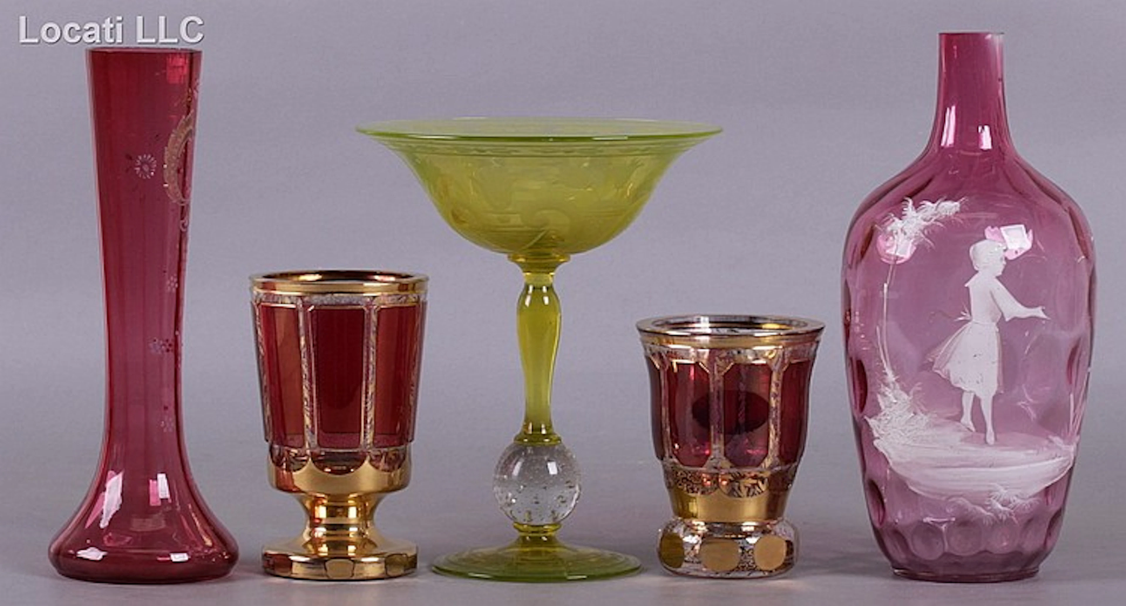 Estate Glass, Vaseline, Mary Gregory and Moser