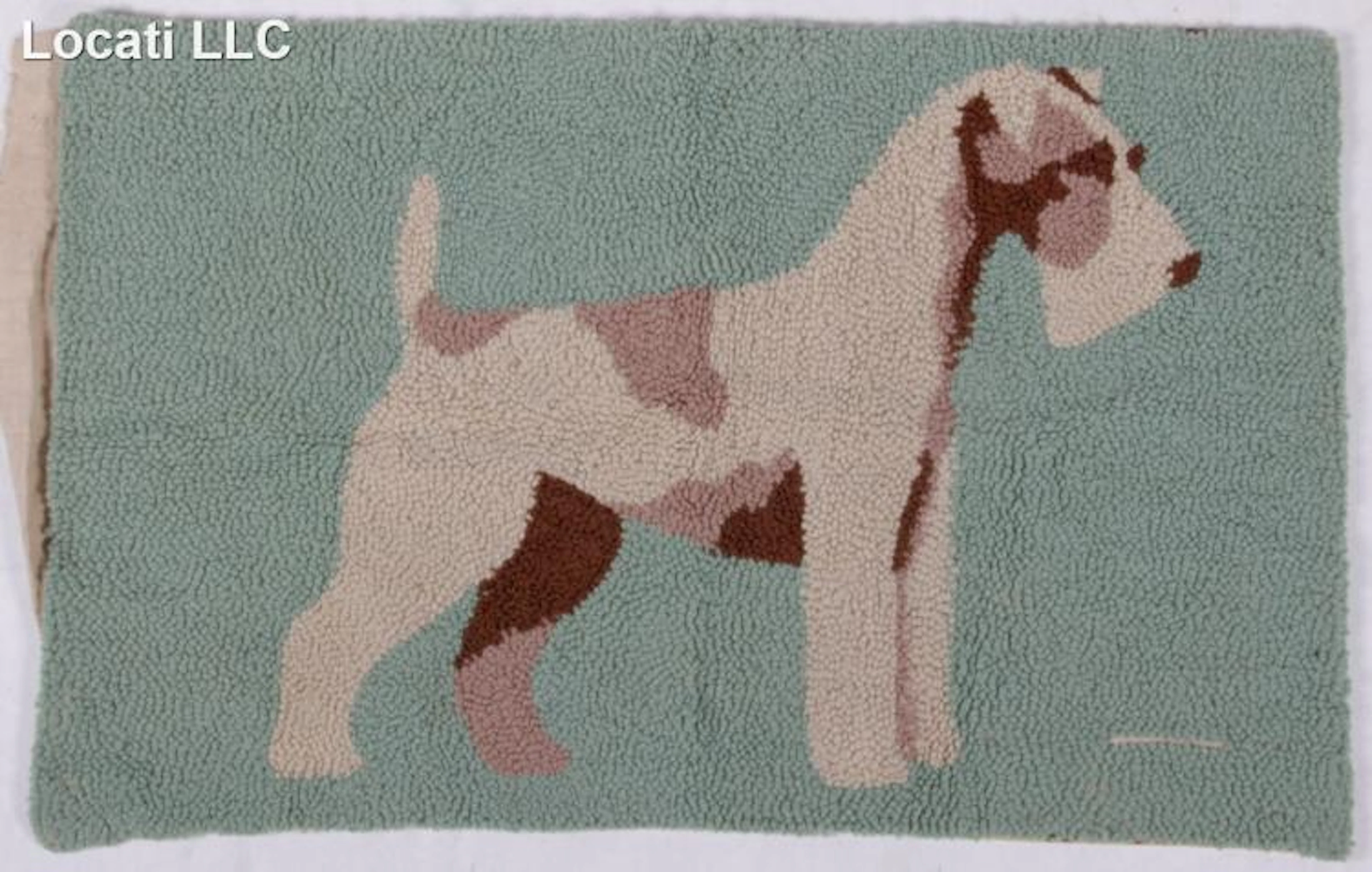 A Small Hooked Rug with Fox Terrier