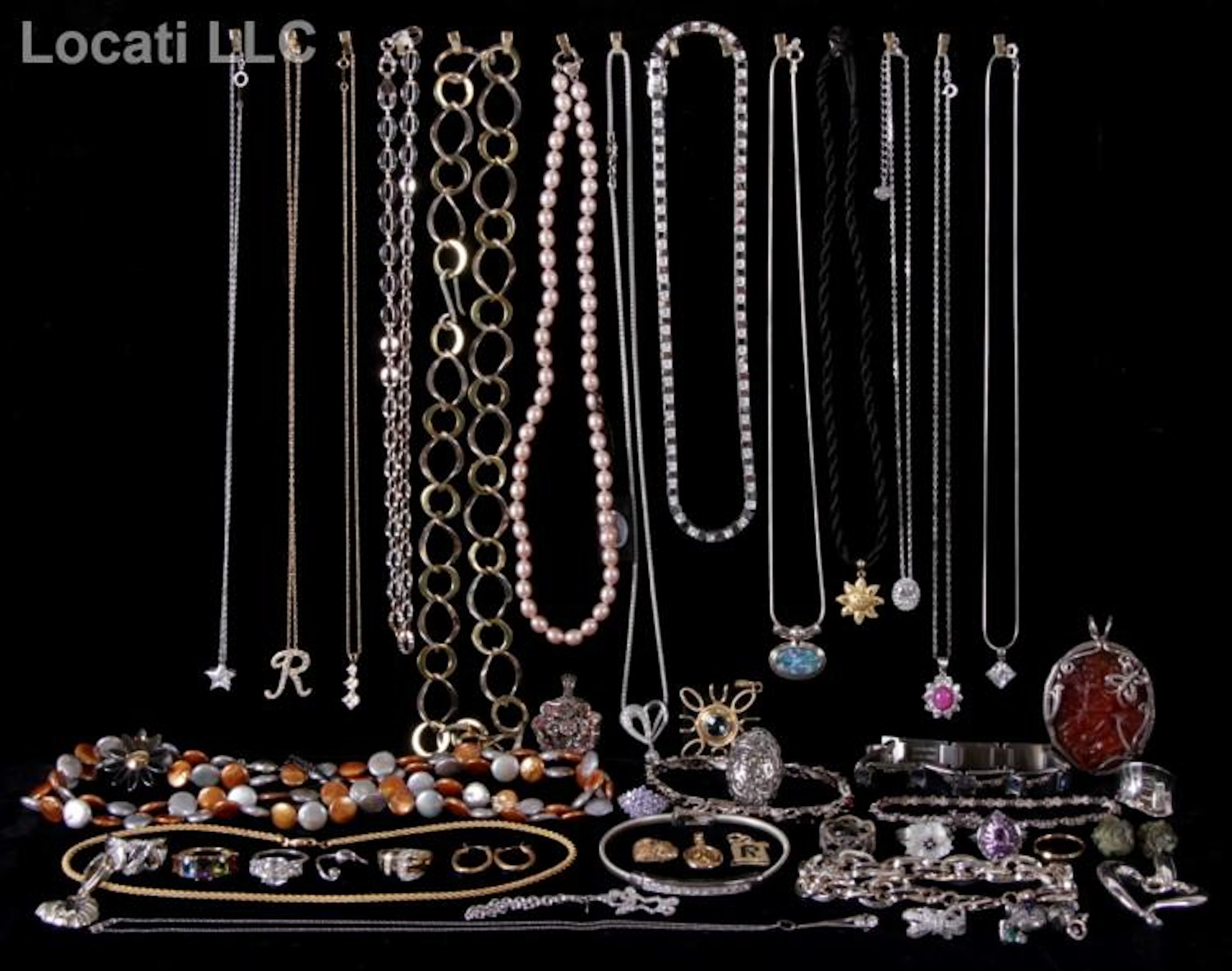 An Estate Lot of Costume Jewelry, Including Sterling and 14K Gold