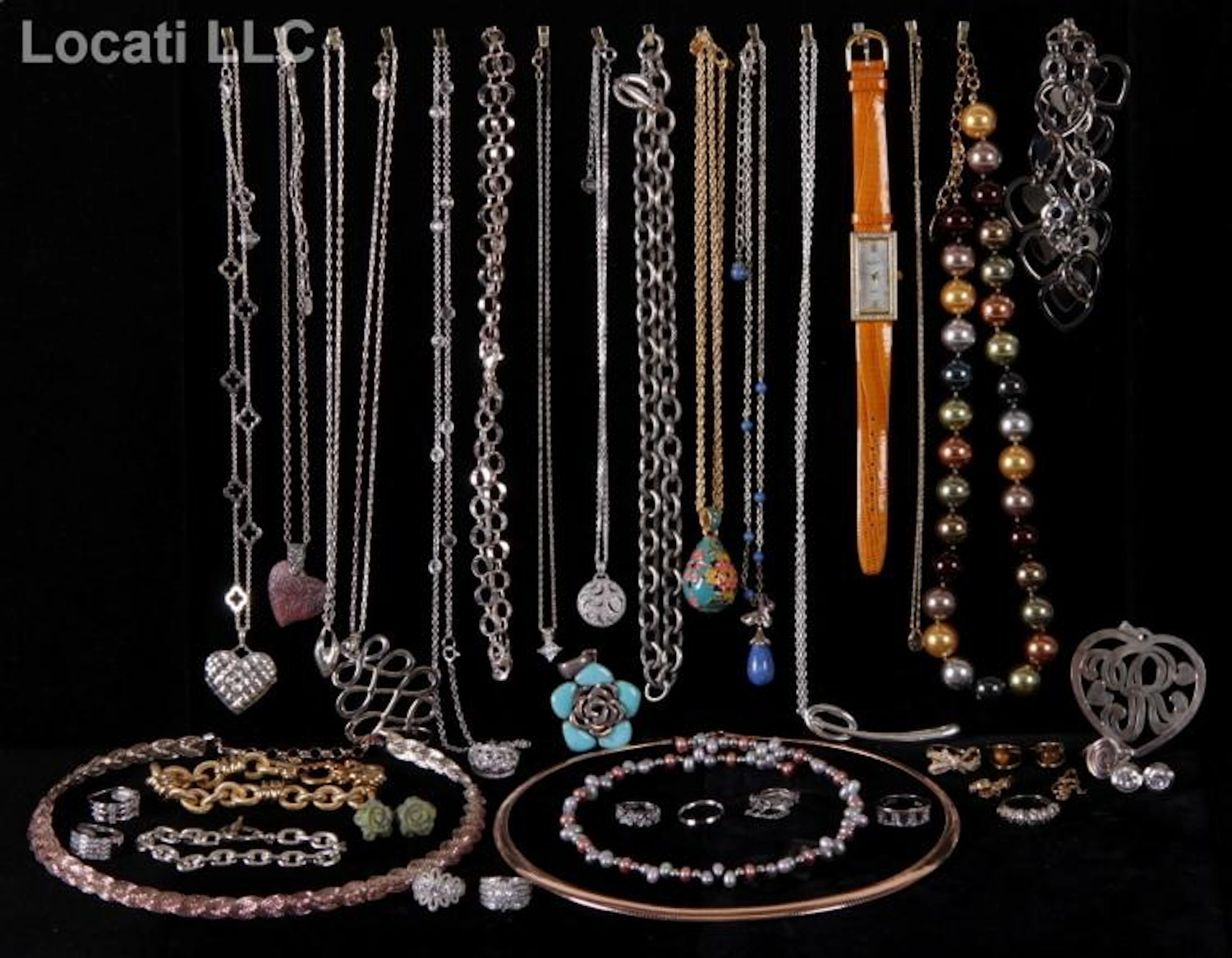 An Estate Lot of Costume Jewelry, Including Sterling and 14K Gold