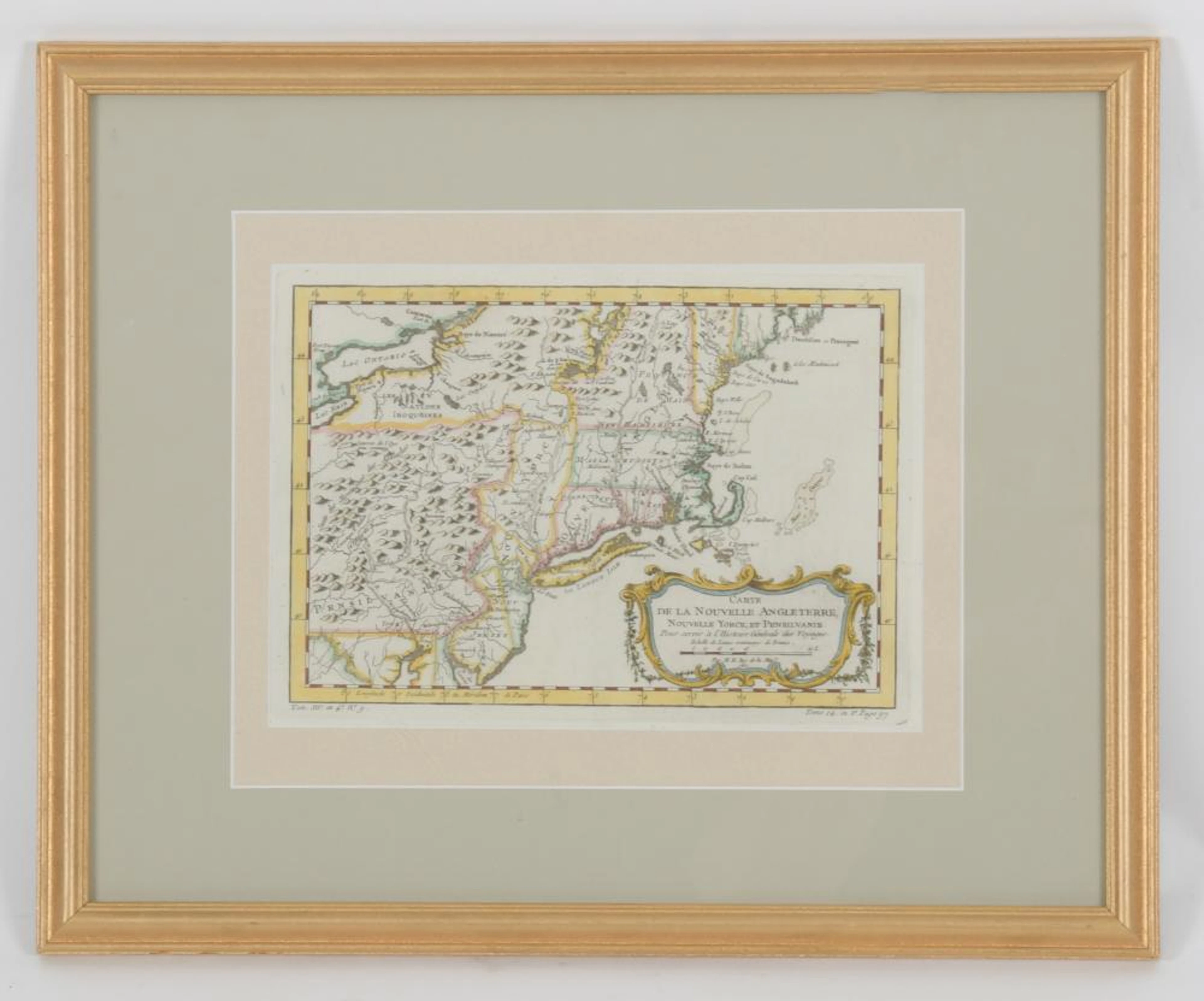A 1757 Map of New York and Pennsylvania by Belli