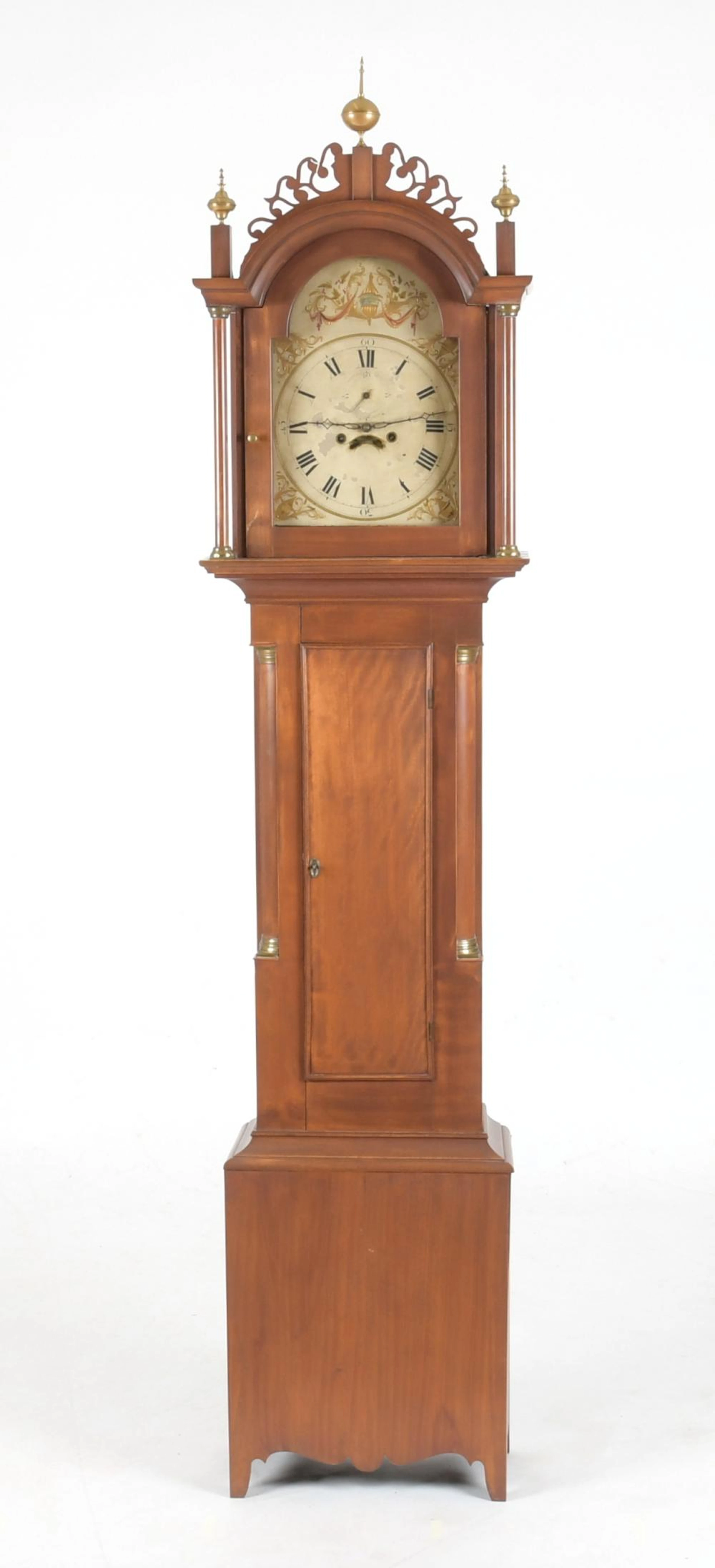 ew England Federal Walnut Tall Case Clock
