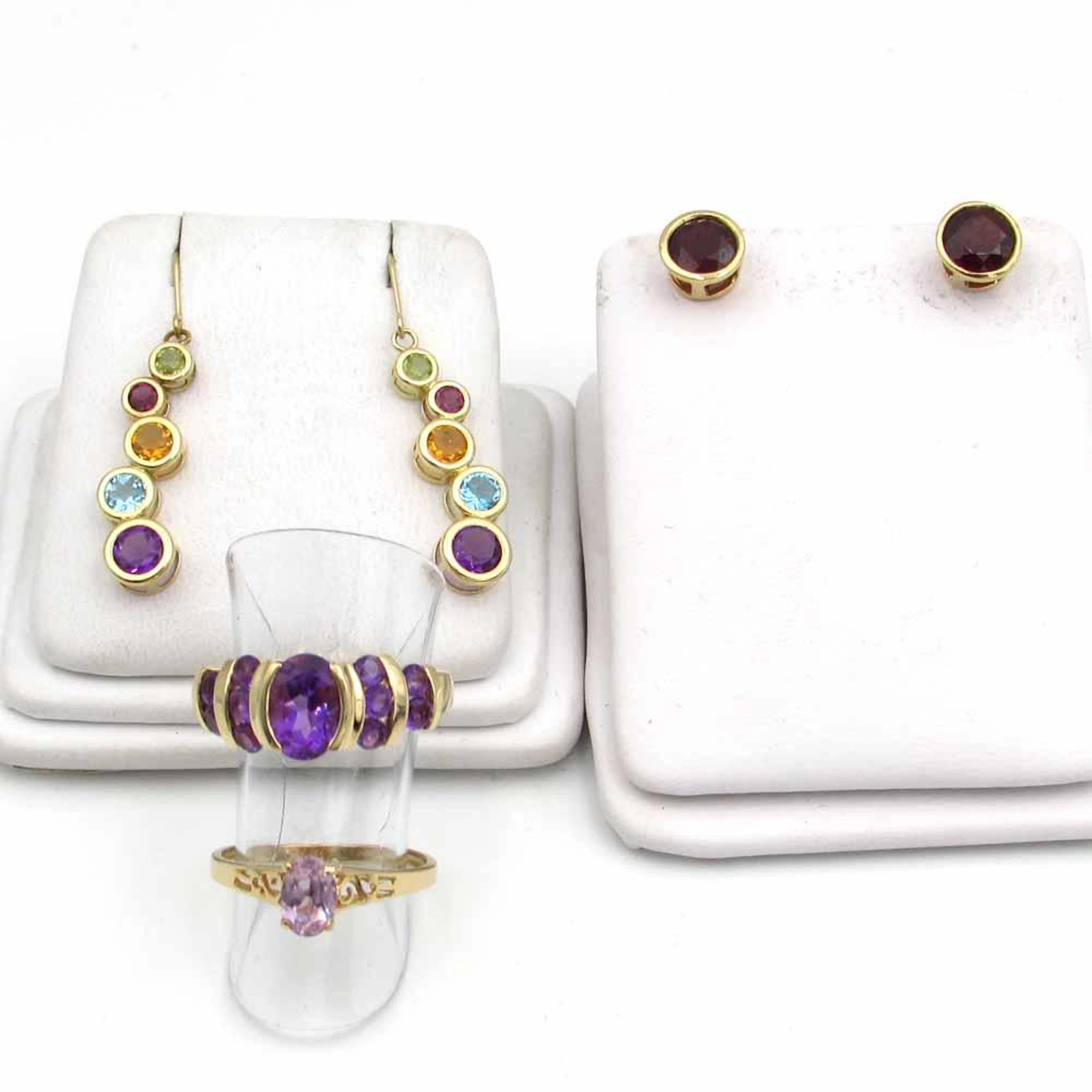 14K and 10K Gemstone Rings Earrings