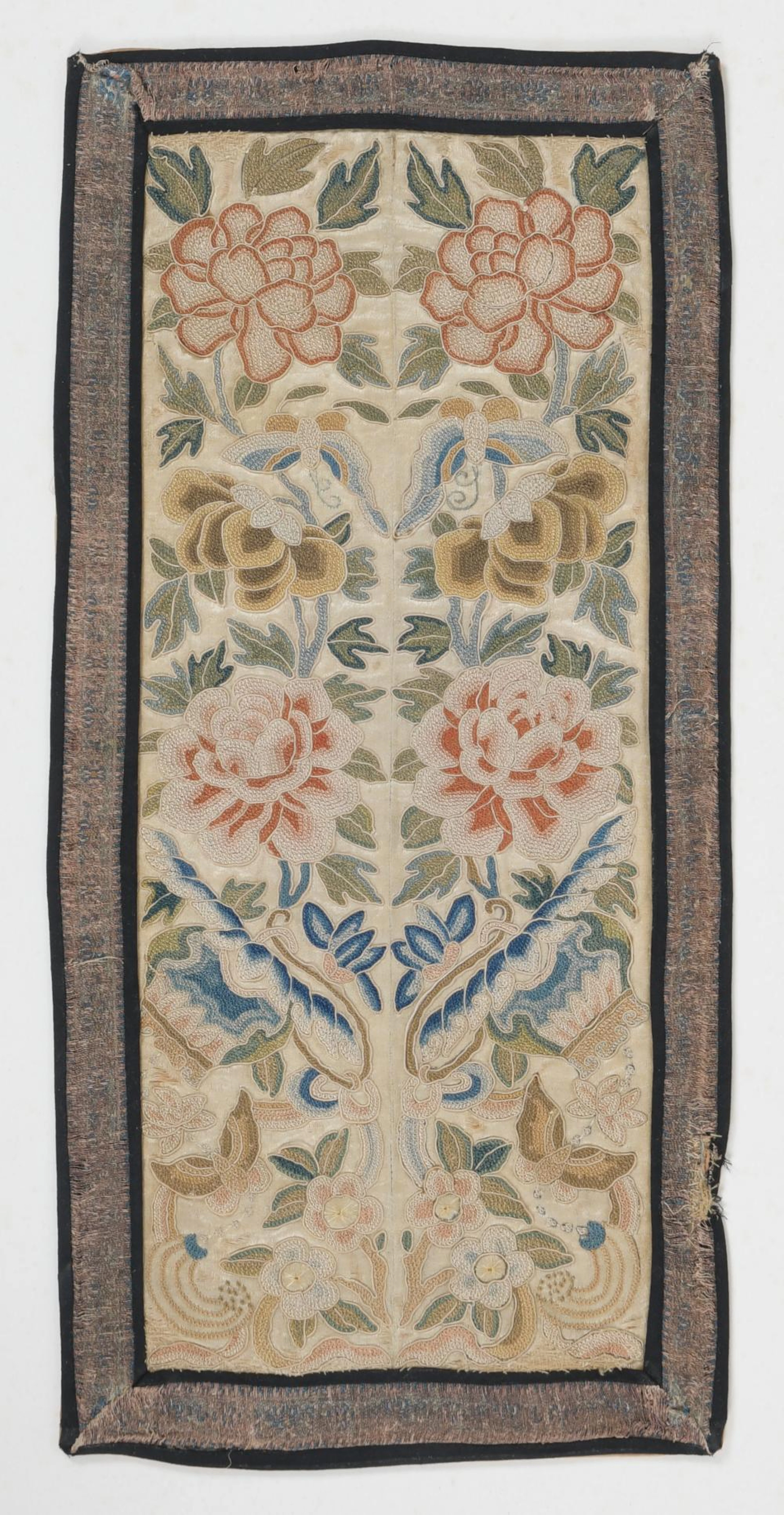 A Chinese Qing Dynasty Needlework Panel