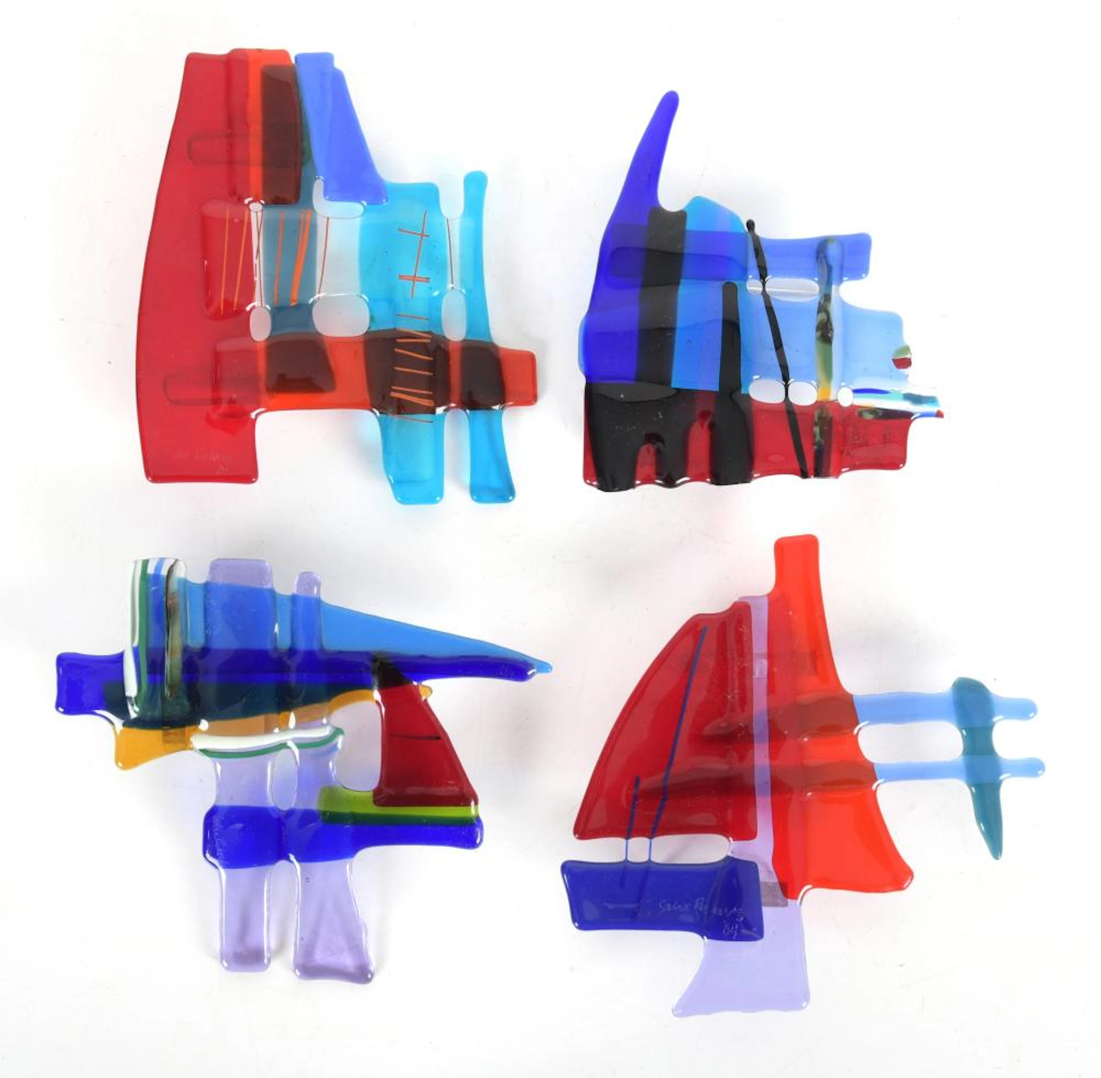 Sabra Richards, Four Art Glass Plaques
