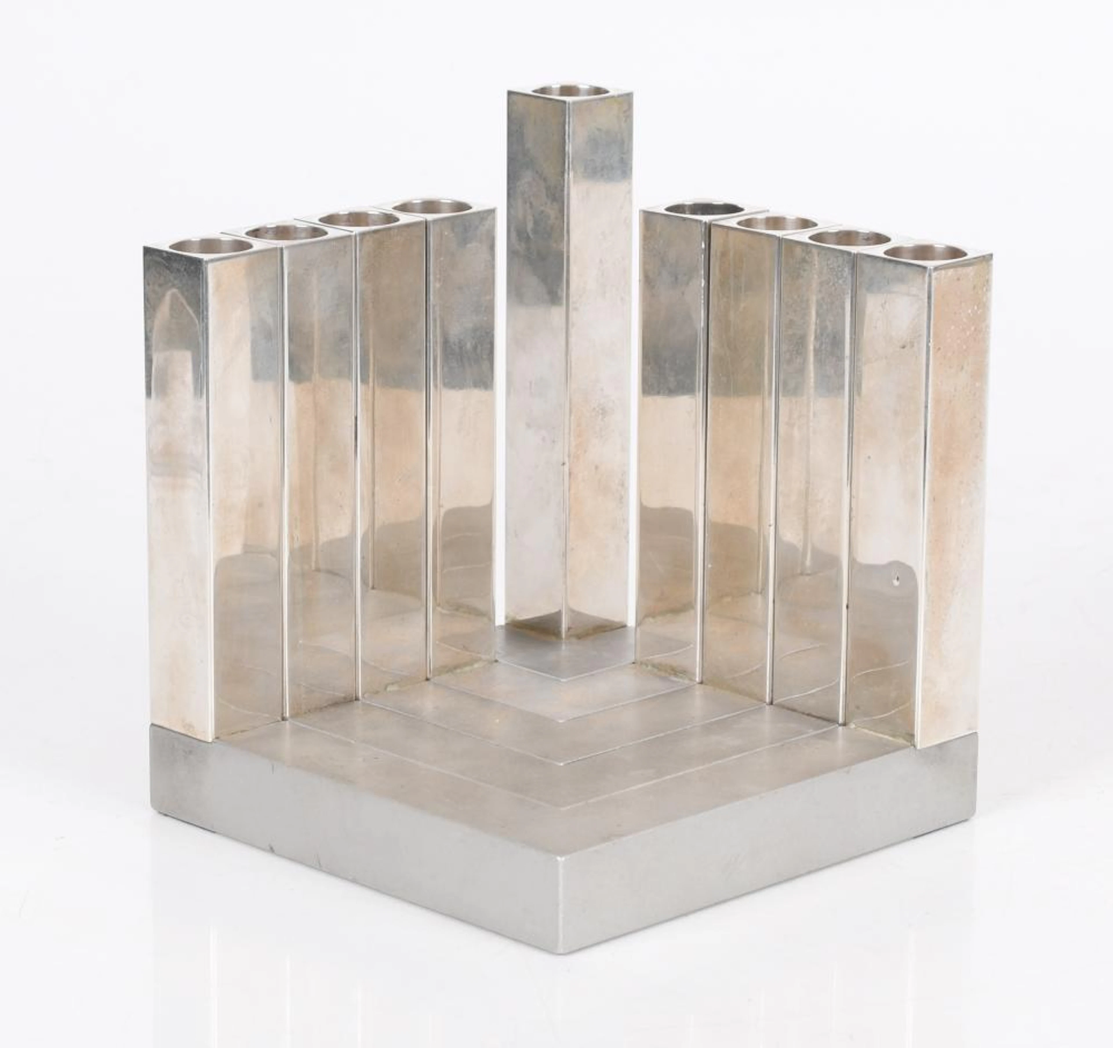 Yaakov Greenvurcel, Bezalel Artist, Silver Plated Menorah