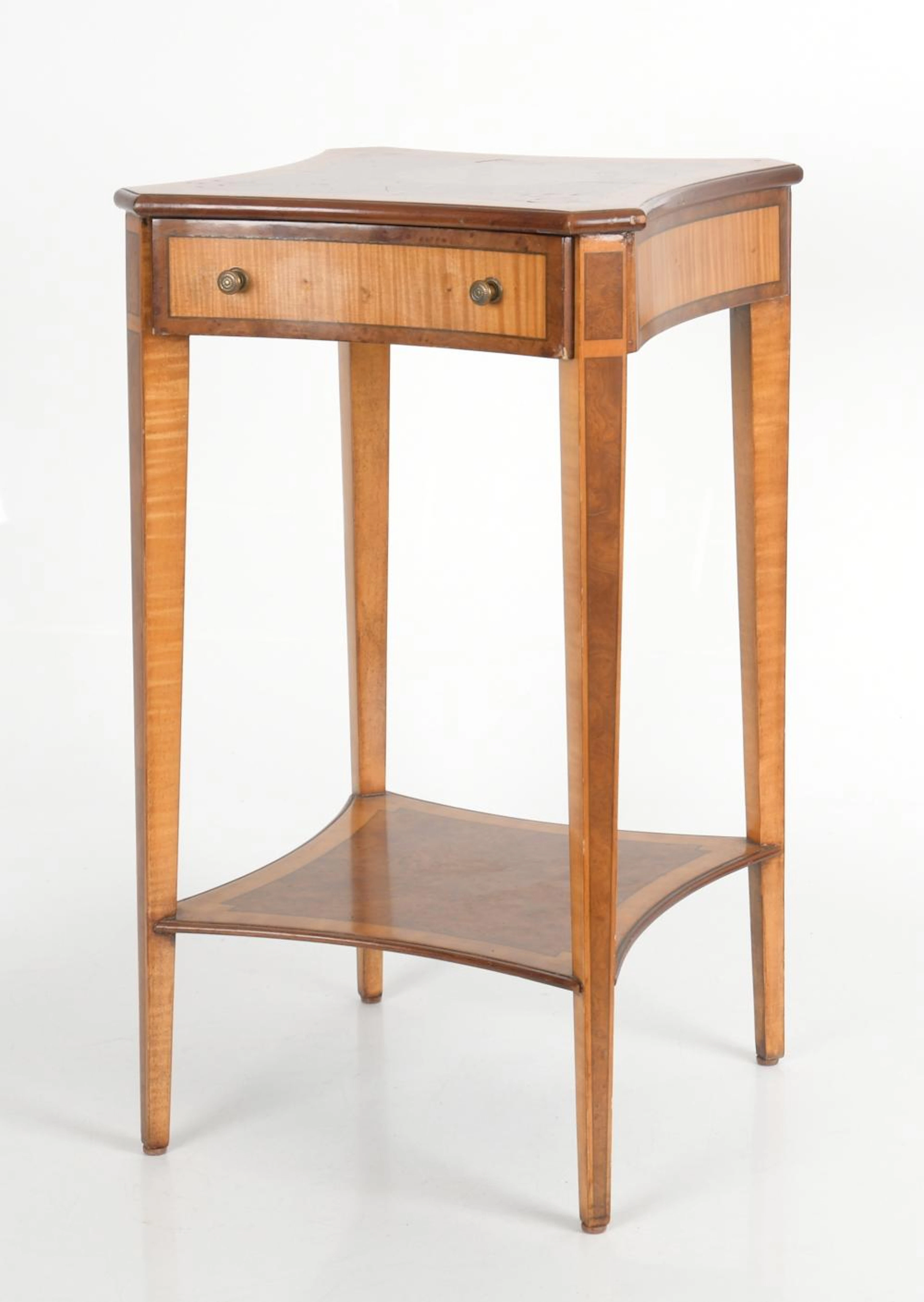 Maitland-Smith George III Style Burl and Satinwood Table