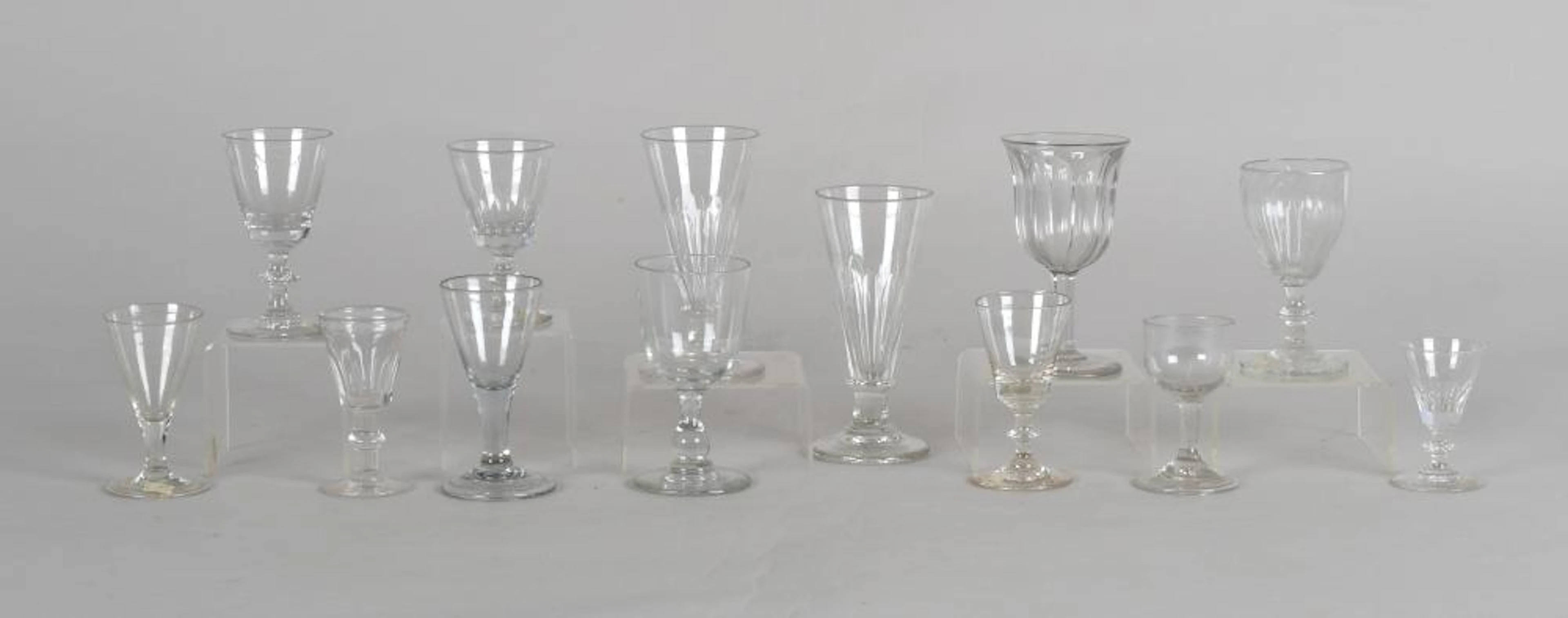 A Group of Early Glass Stemware