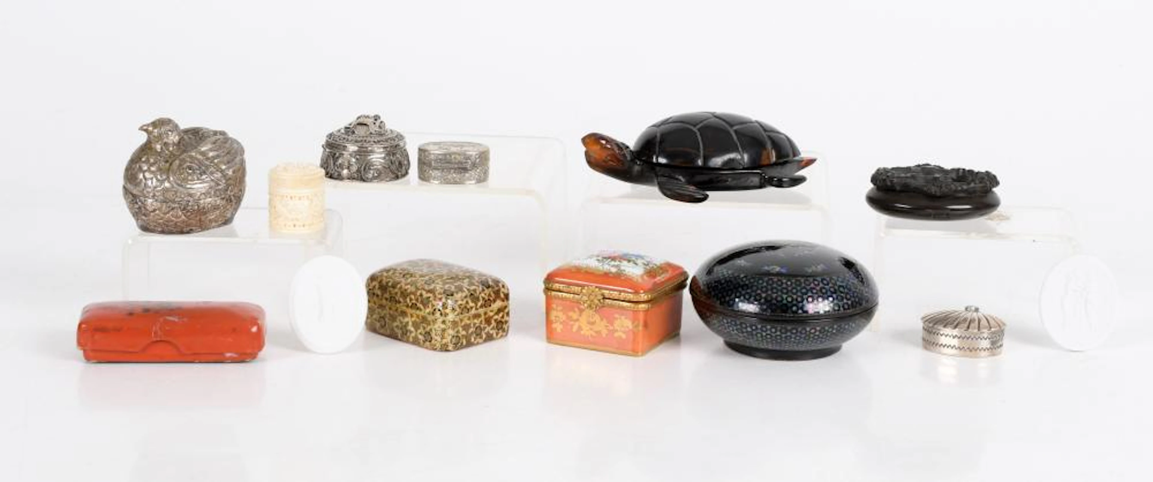 Assembled Group of Small Boxes and Table Articles