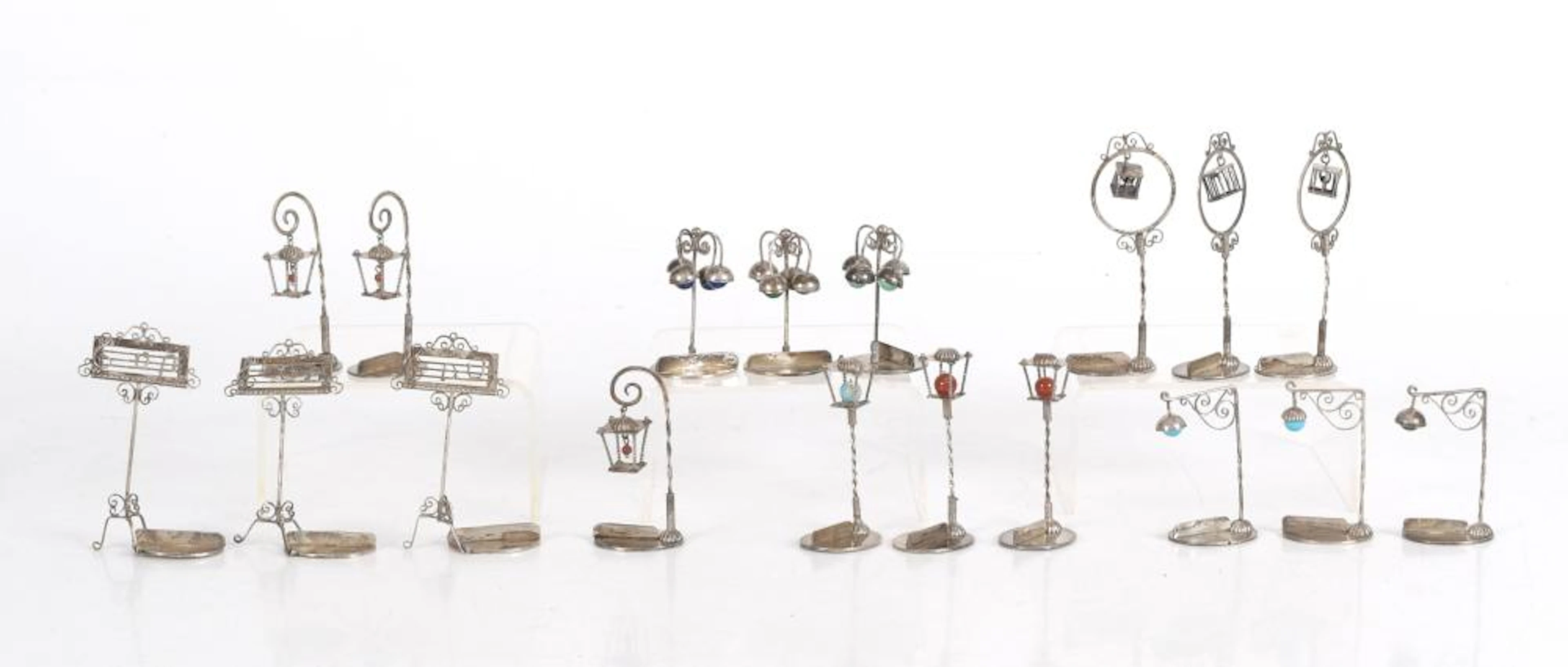 A Set of Vintage Sterling Silver Place Card Holders