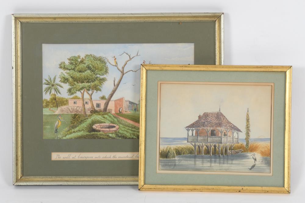 Two Watercolors, 19th Century; British Colonial Interest