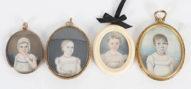 Four Portrait Miniatures of Childre
