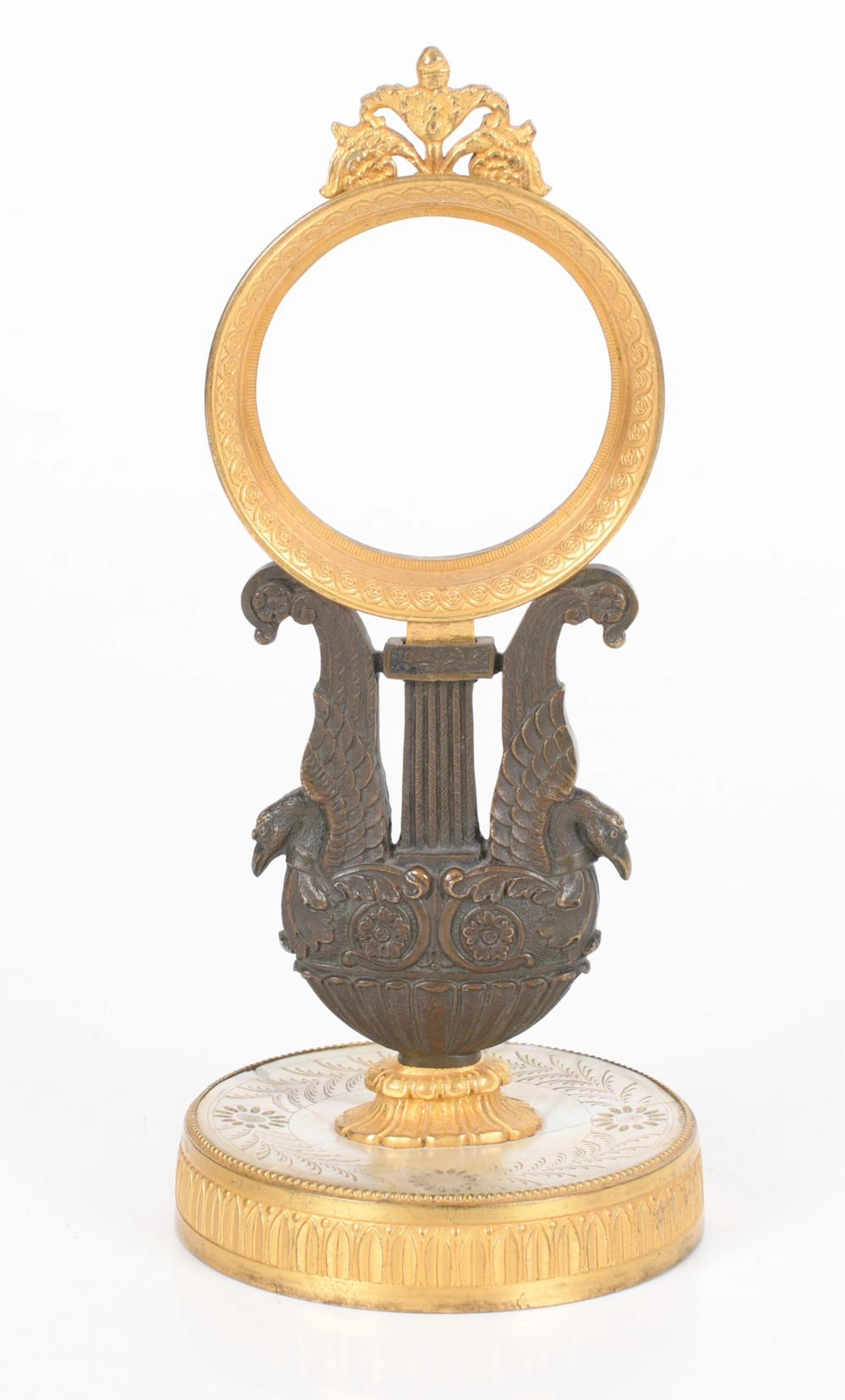 French Gilt and Patinated Bronze Pocket Watch Stand