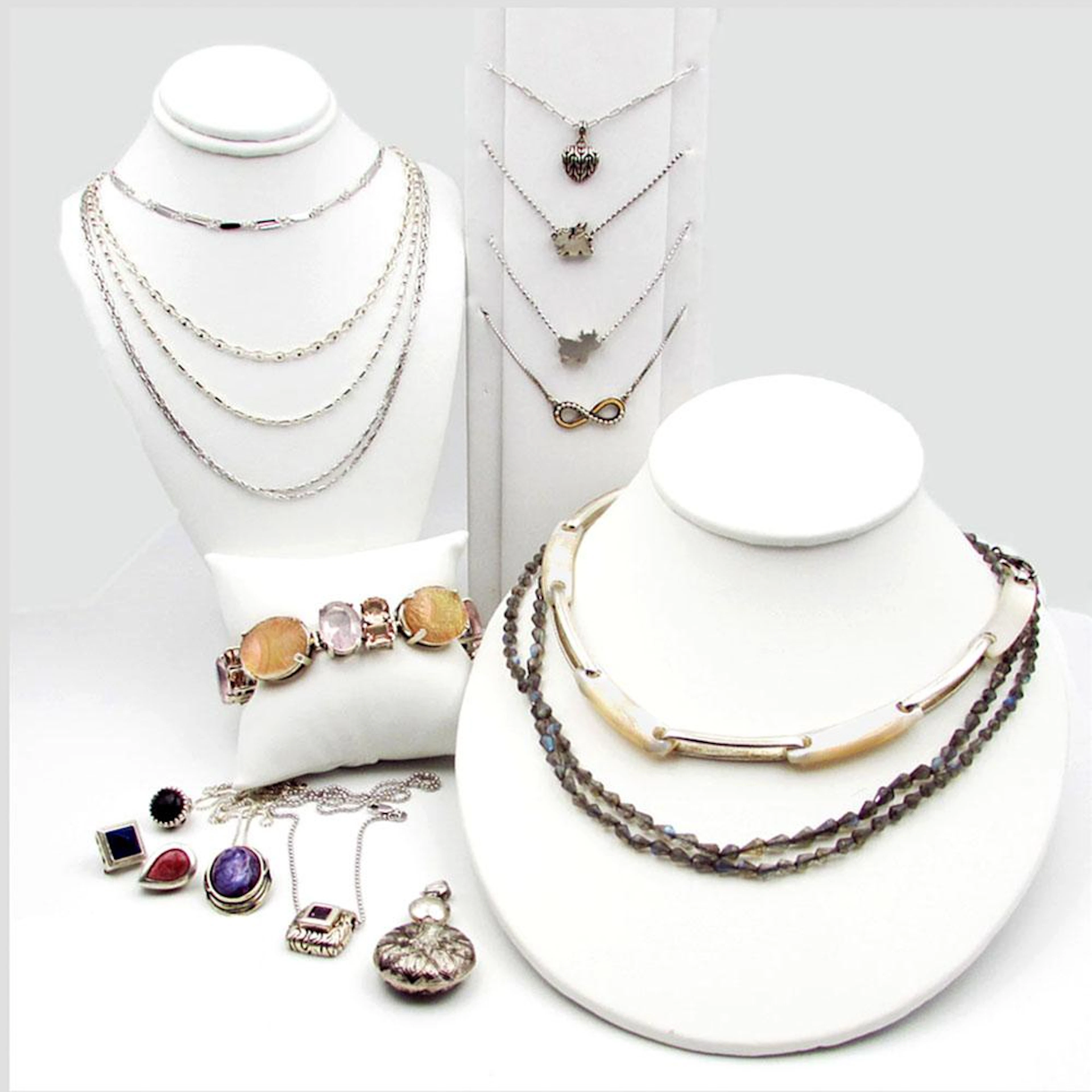 Seventeen pc Lot Sterling Silver S. Dweck, Carolee Jewelry