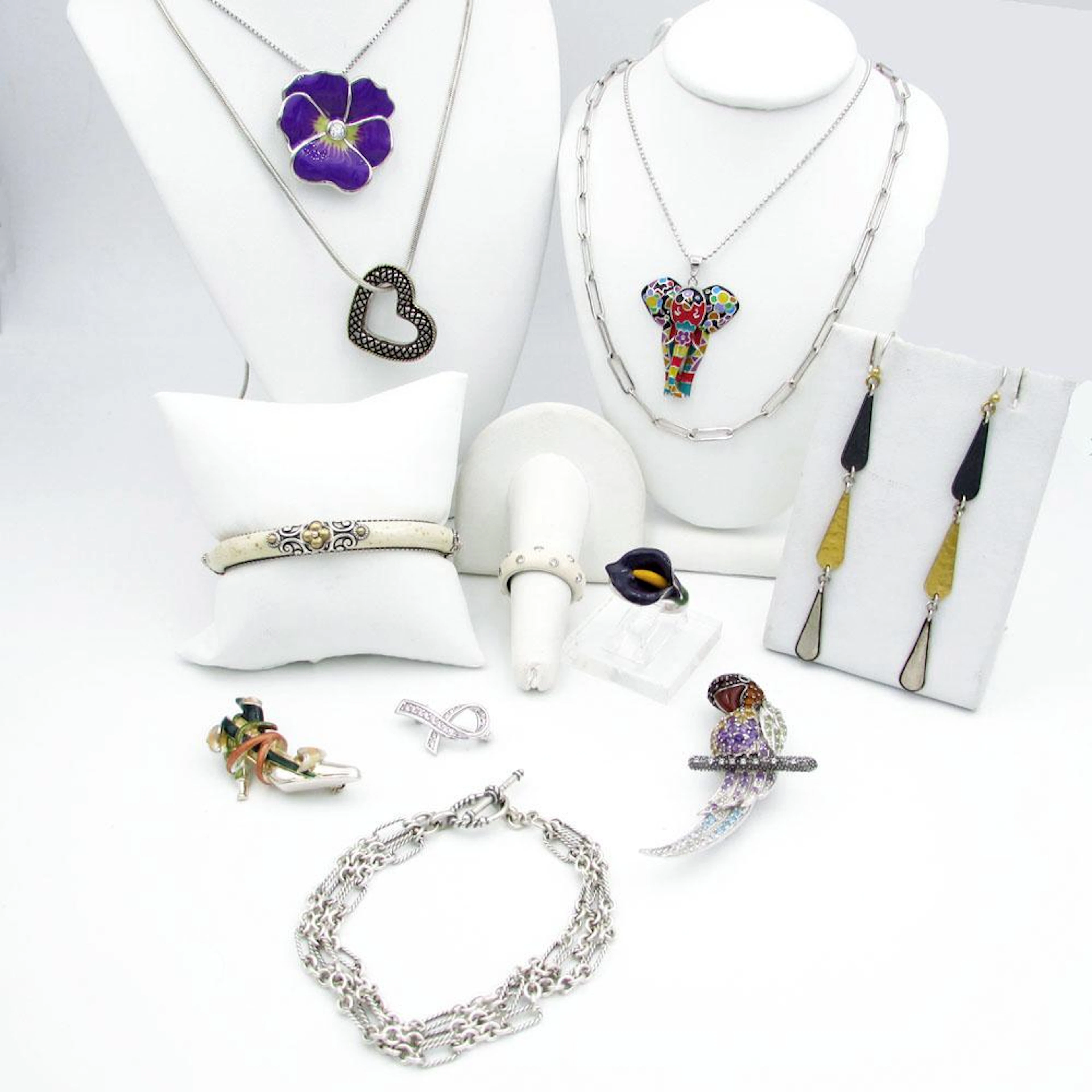 Twelve pc Bixby Gurhan Sterling Jewelry
