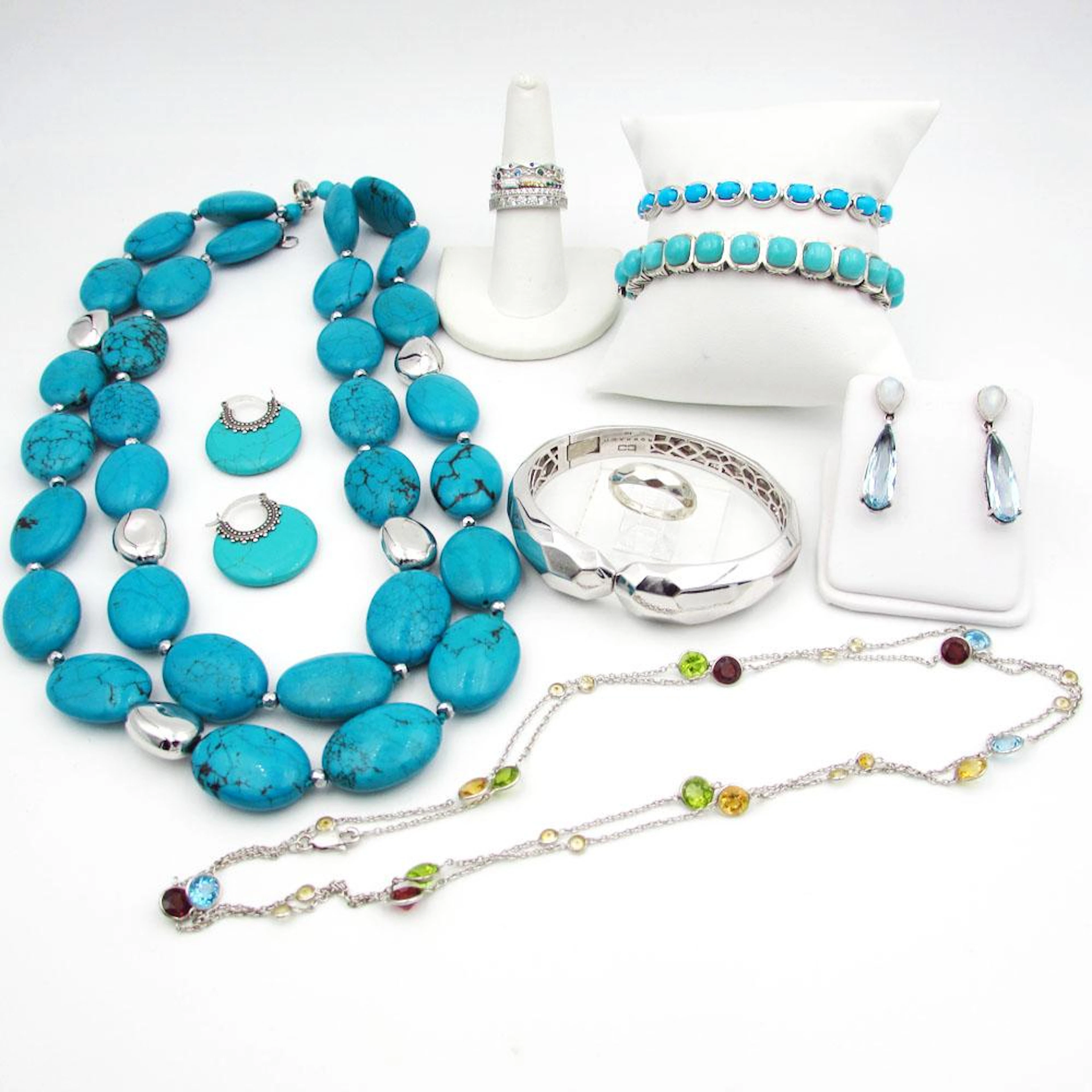 Thirteen pc S. Dweck Sterling Silver Jewelry Necklace Bracelet