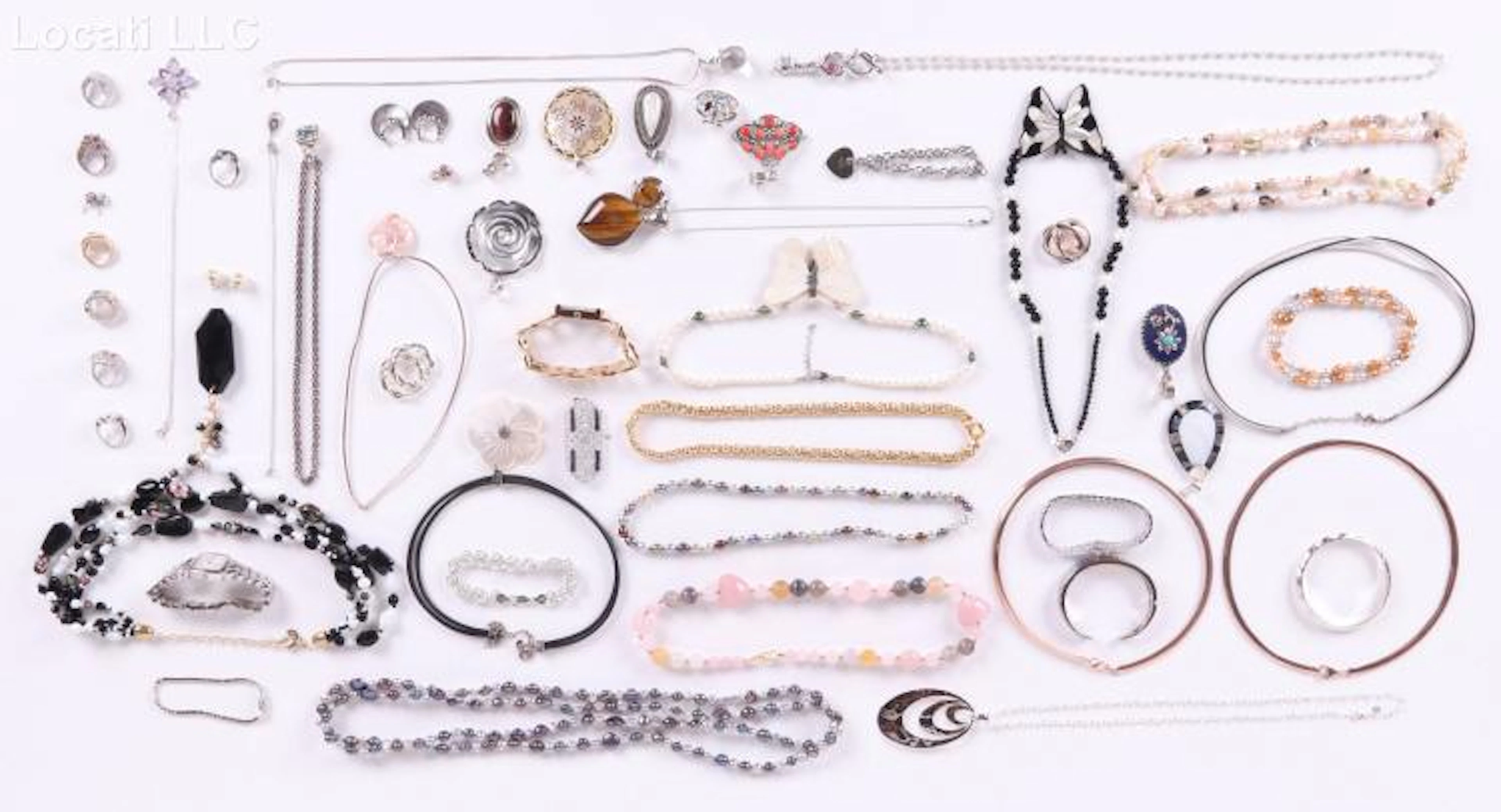 An Estate Lot of Costume Jewelry, Including Sterling and 14K Gold