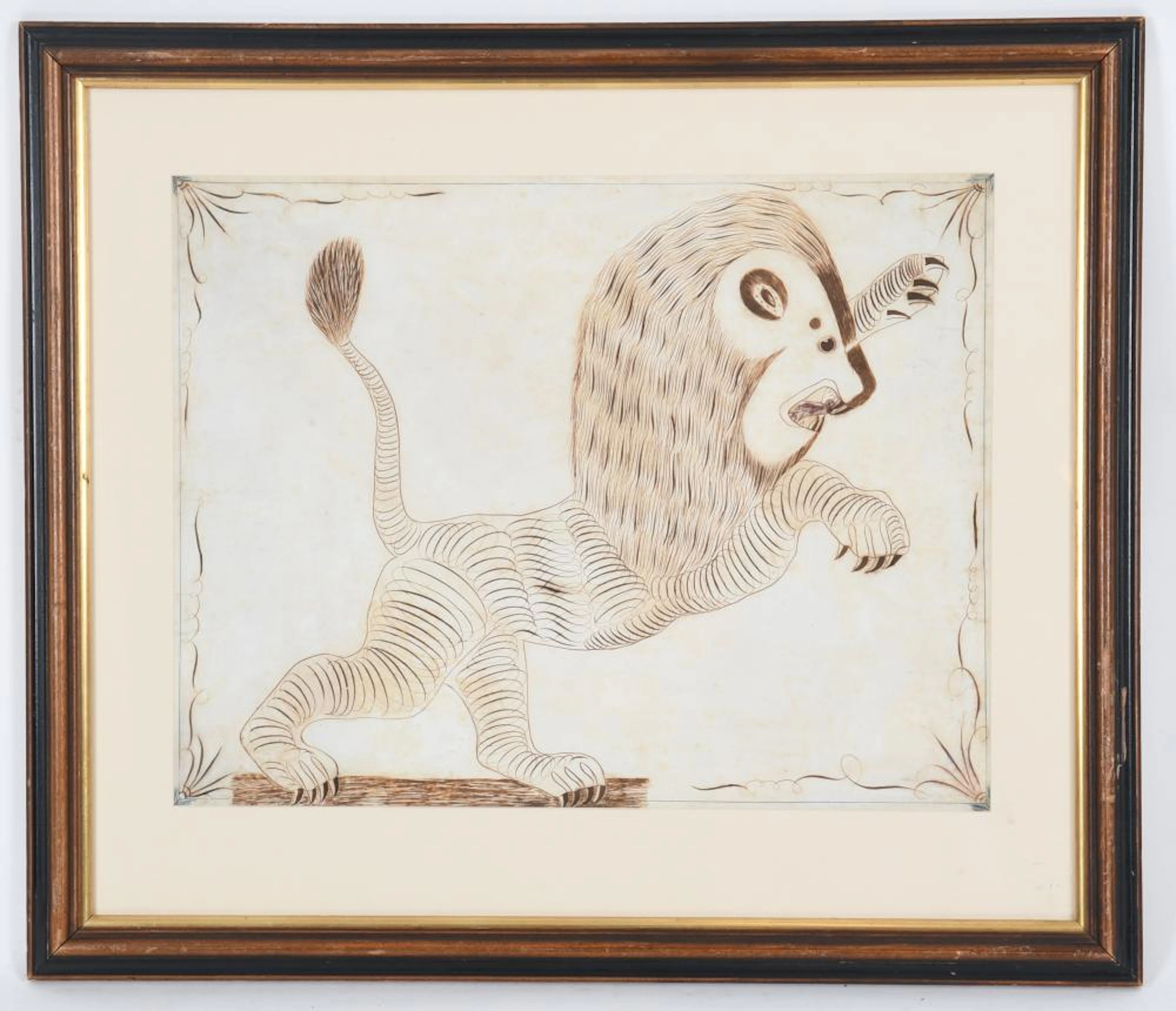 American Folk Art Calligraphy Drawing