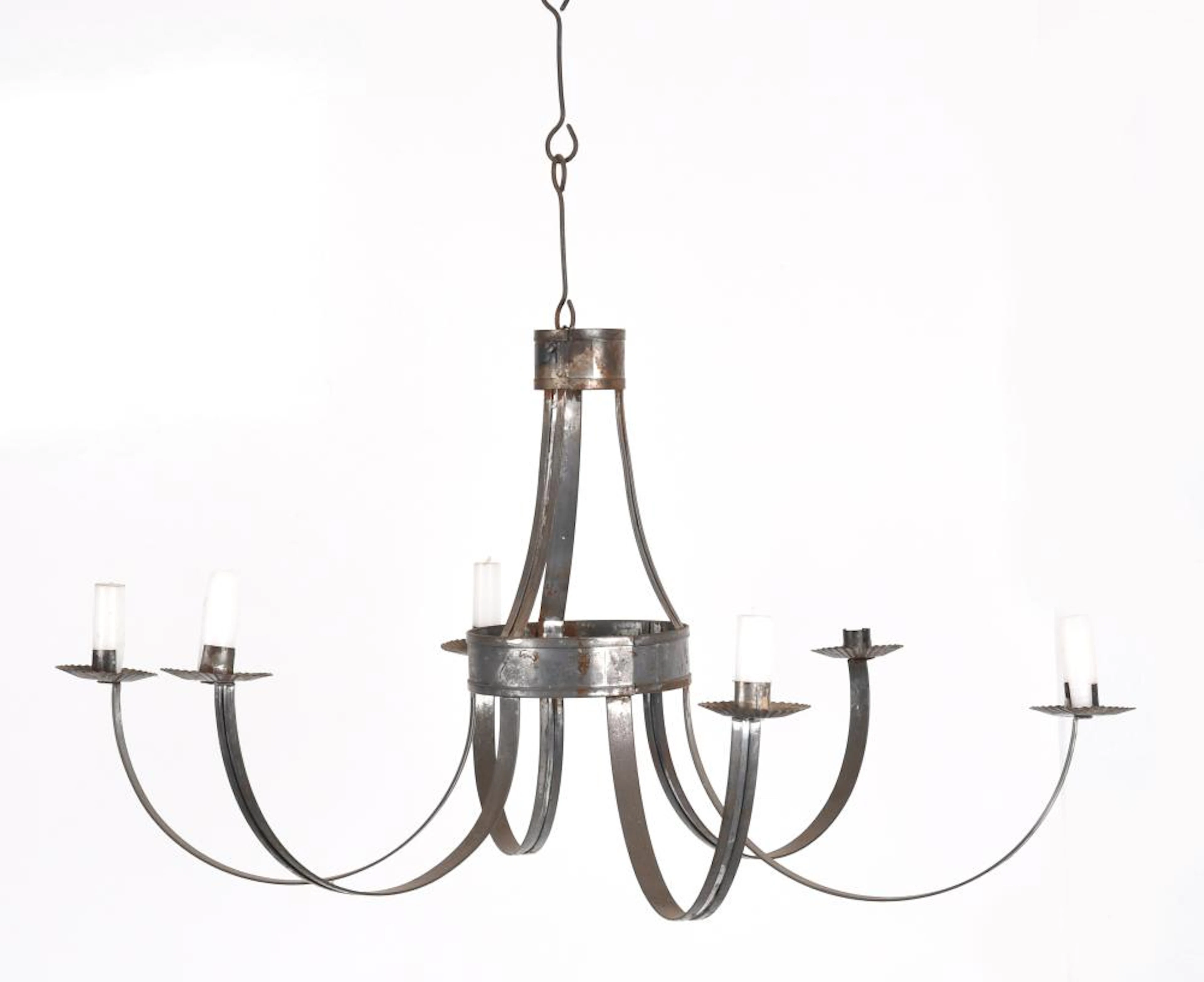 American Country Style Tin Six Light Chandelier