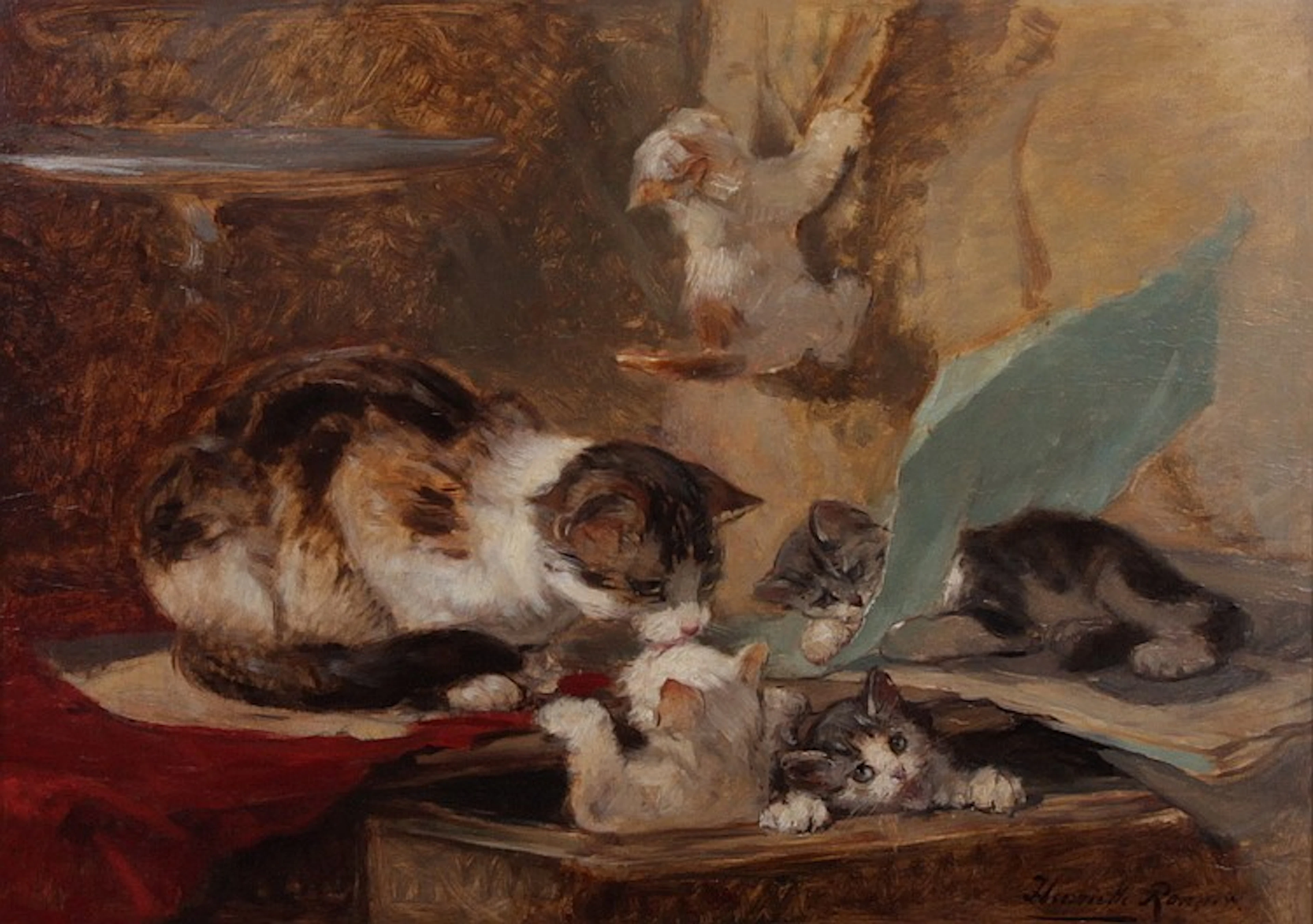 Henriette Ronner-Knip (DUTCH, 1821-1909) Oil on Paper Laid on Panel