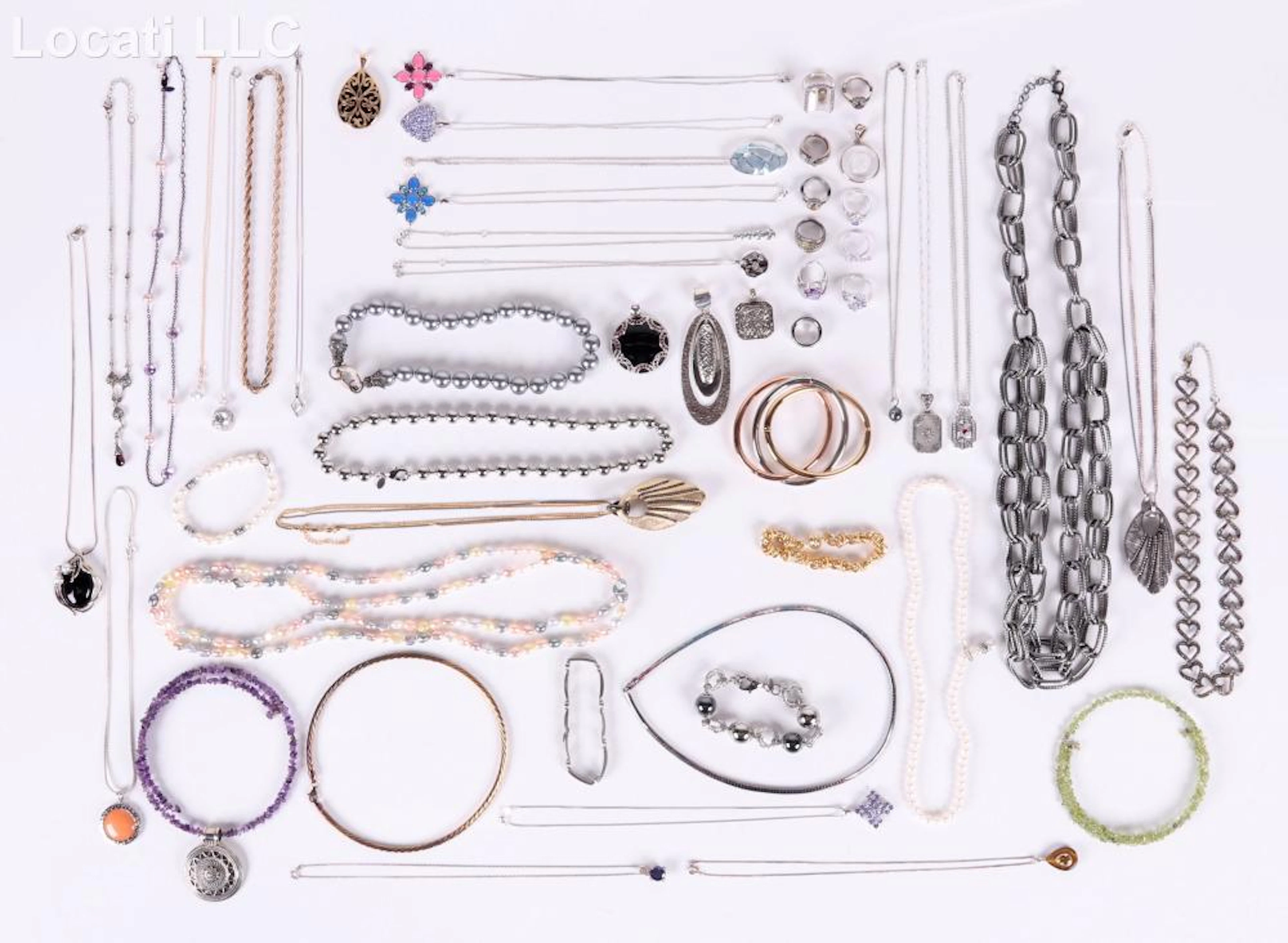 An Estate Lot of Costume Jewelry, Including Sterling and 14K