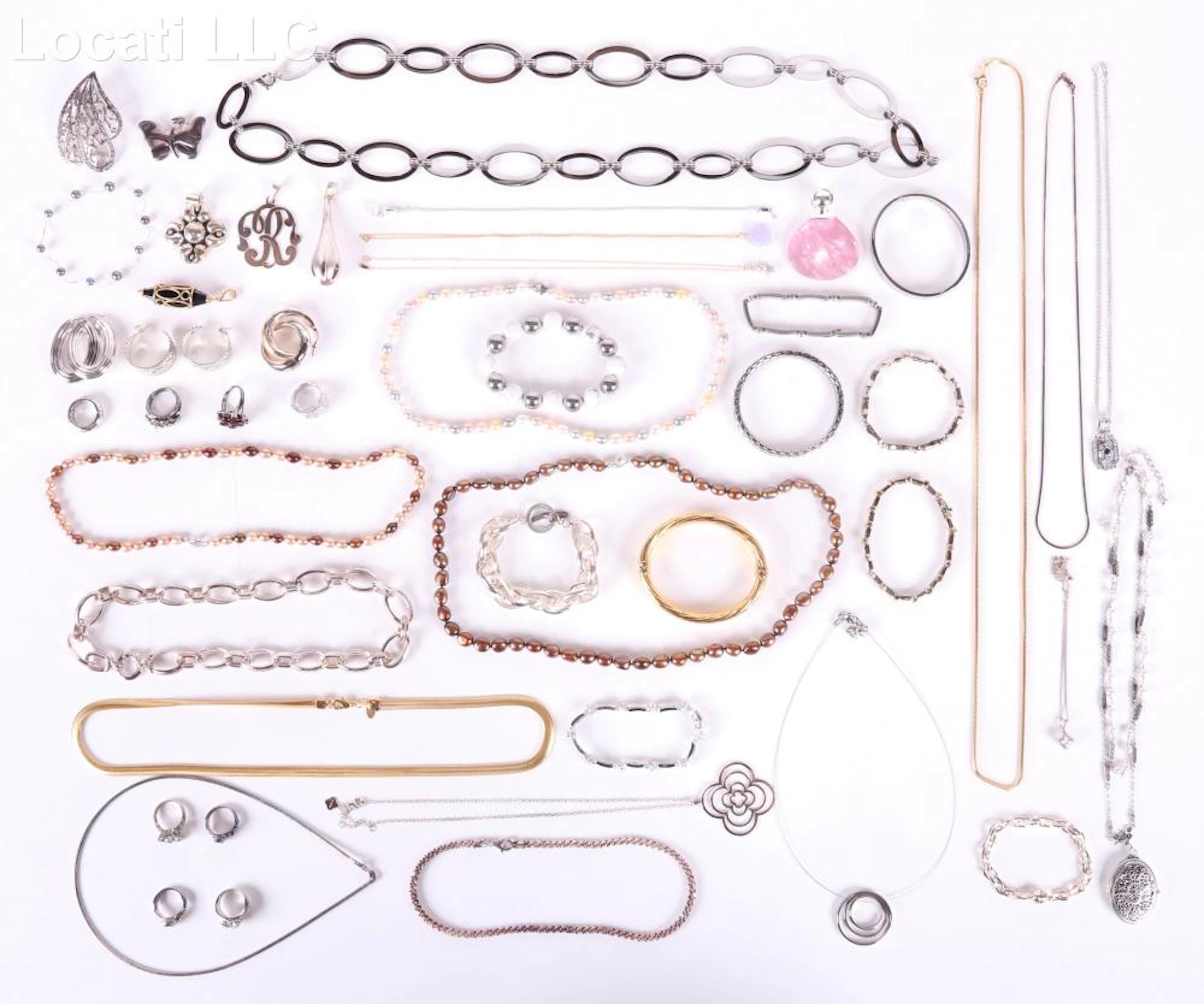 An Estate Lot of Costume Jewelry, Including Sterling and 14K Gold