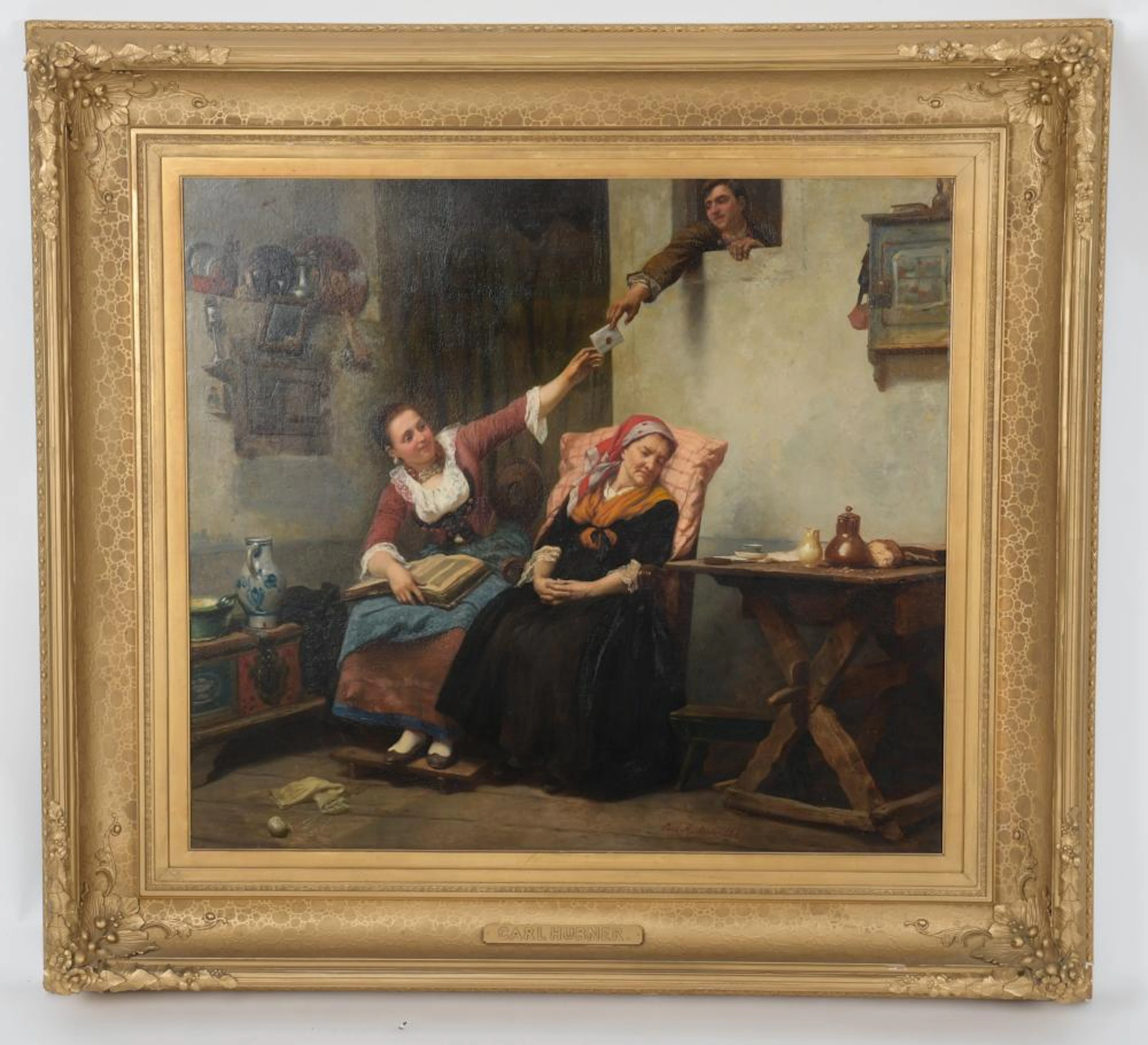 Carl Wilhelm Hubner (1814 - 1879) Oil on Canvas