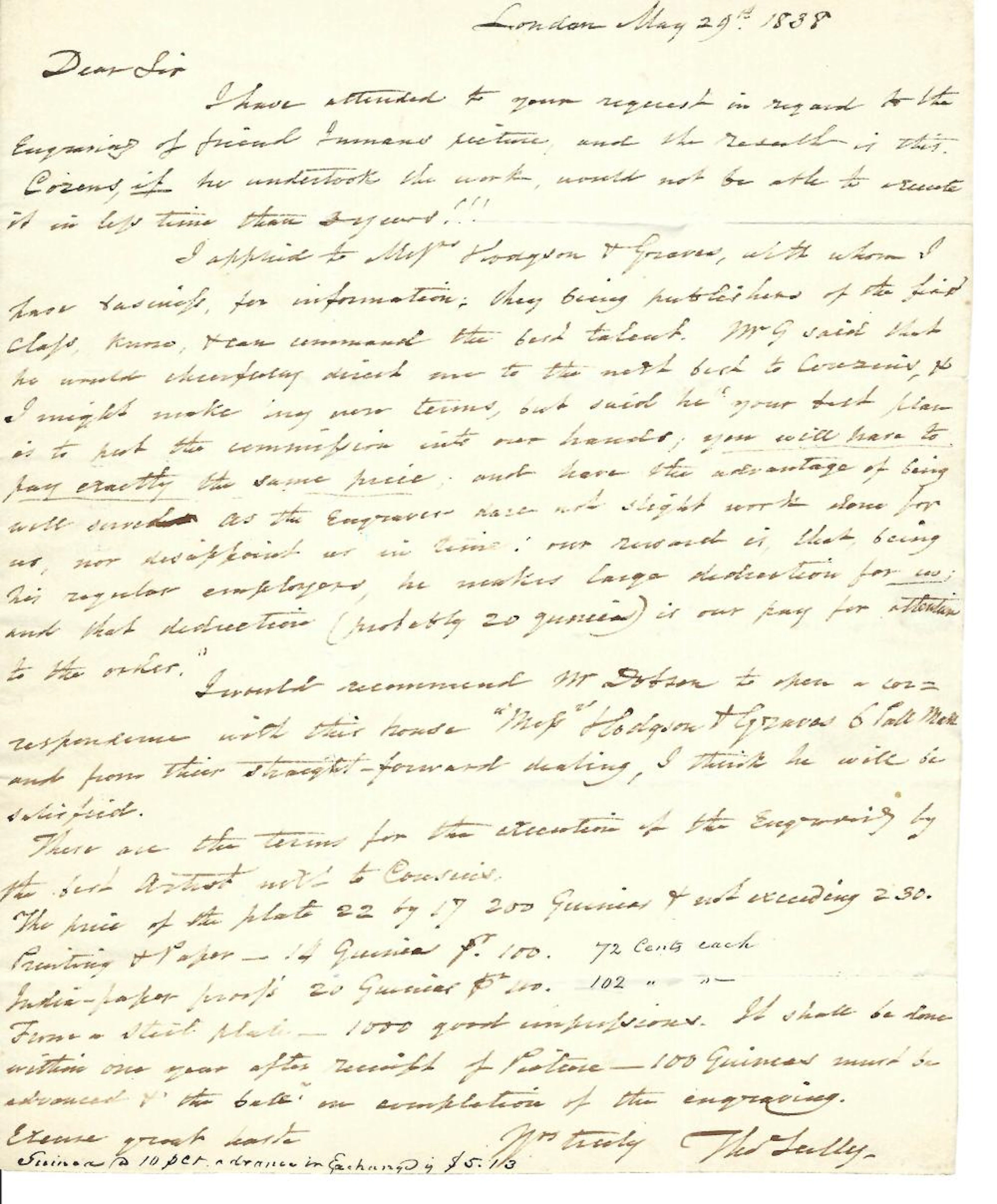 American Painter Thomas Sully to Philadelphia Art Patron...