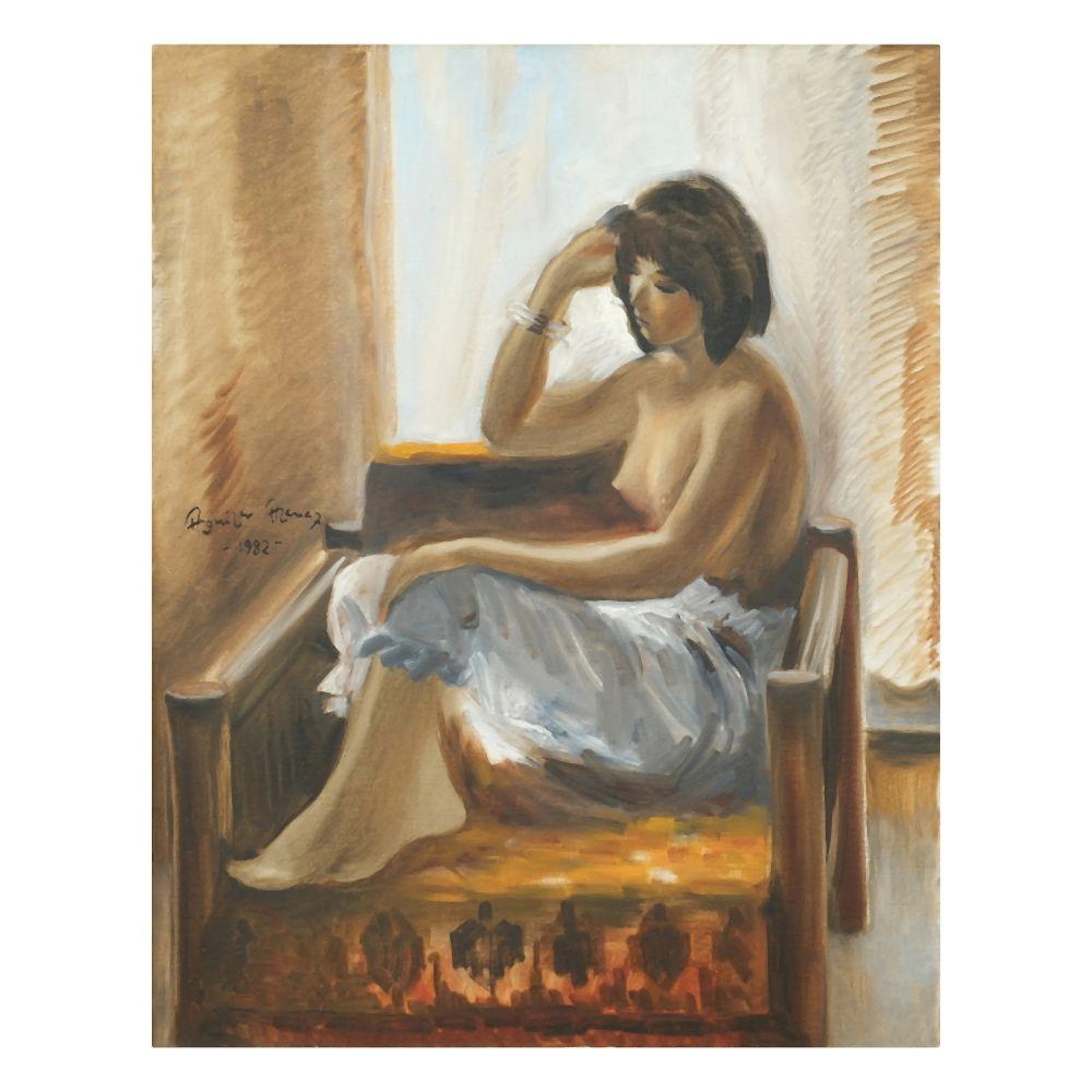 Federico Aguilar Alcuaz (1932 - 2011) - Nude in a Chair