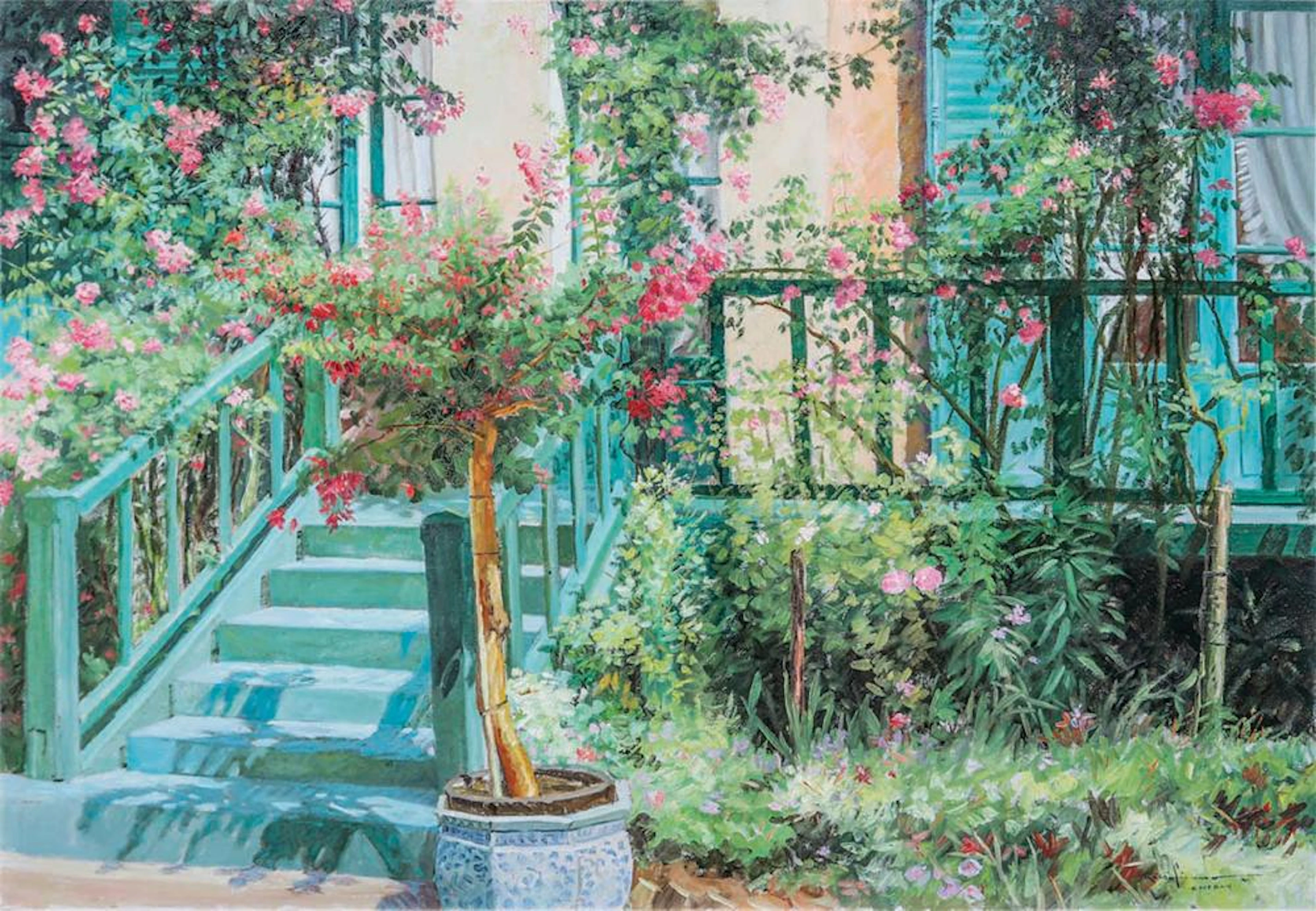 Romulo Galicano (b. 1945) - The Porch (Claude Monet?s House)
