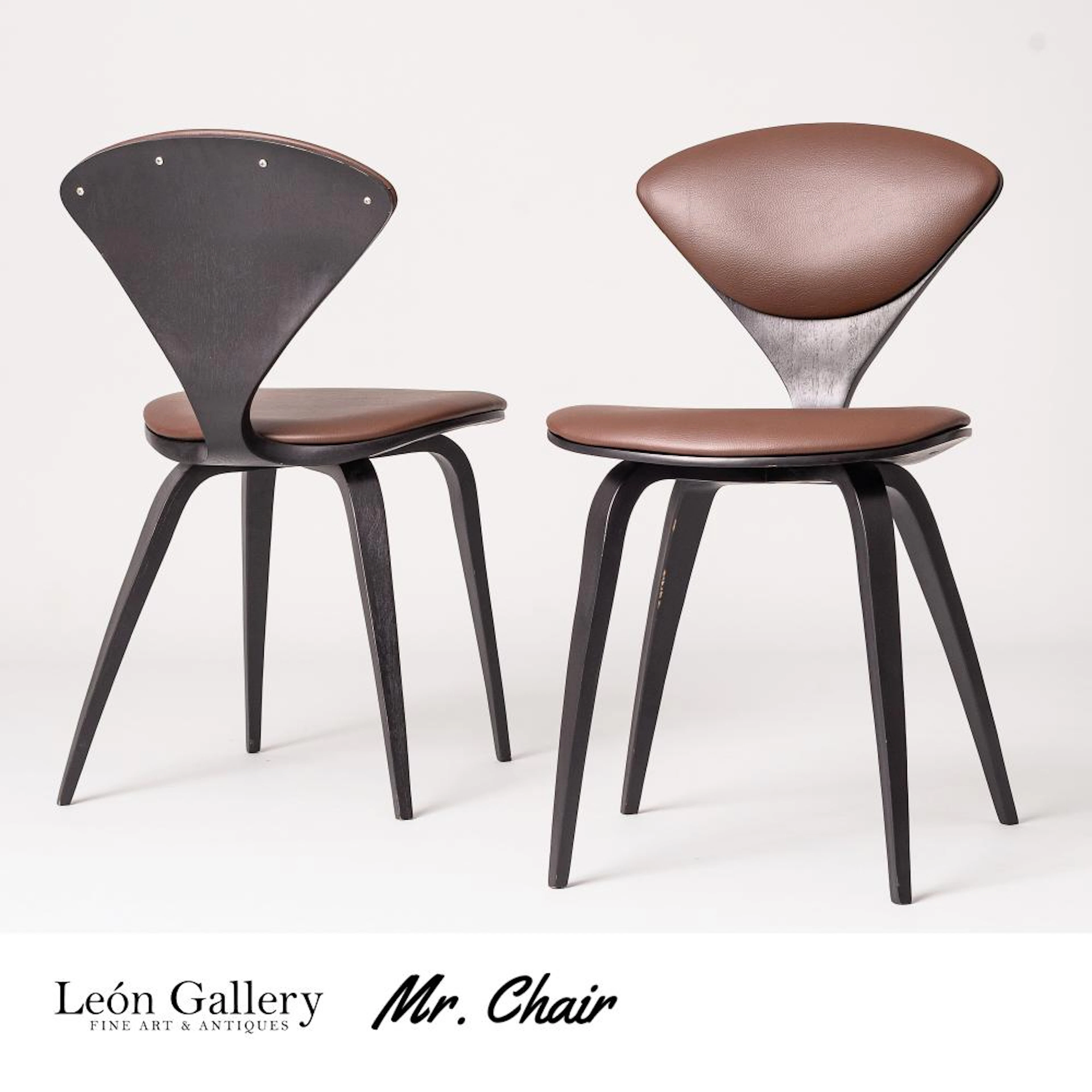 Vintage Norman Cherner Upholstered Side Chairs by Plycraft